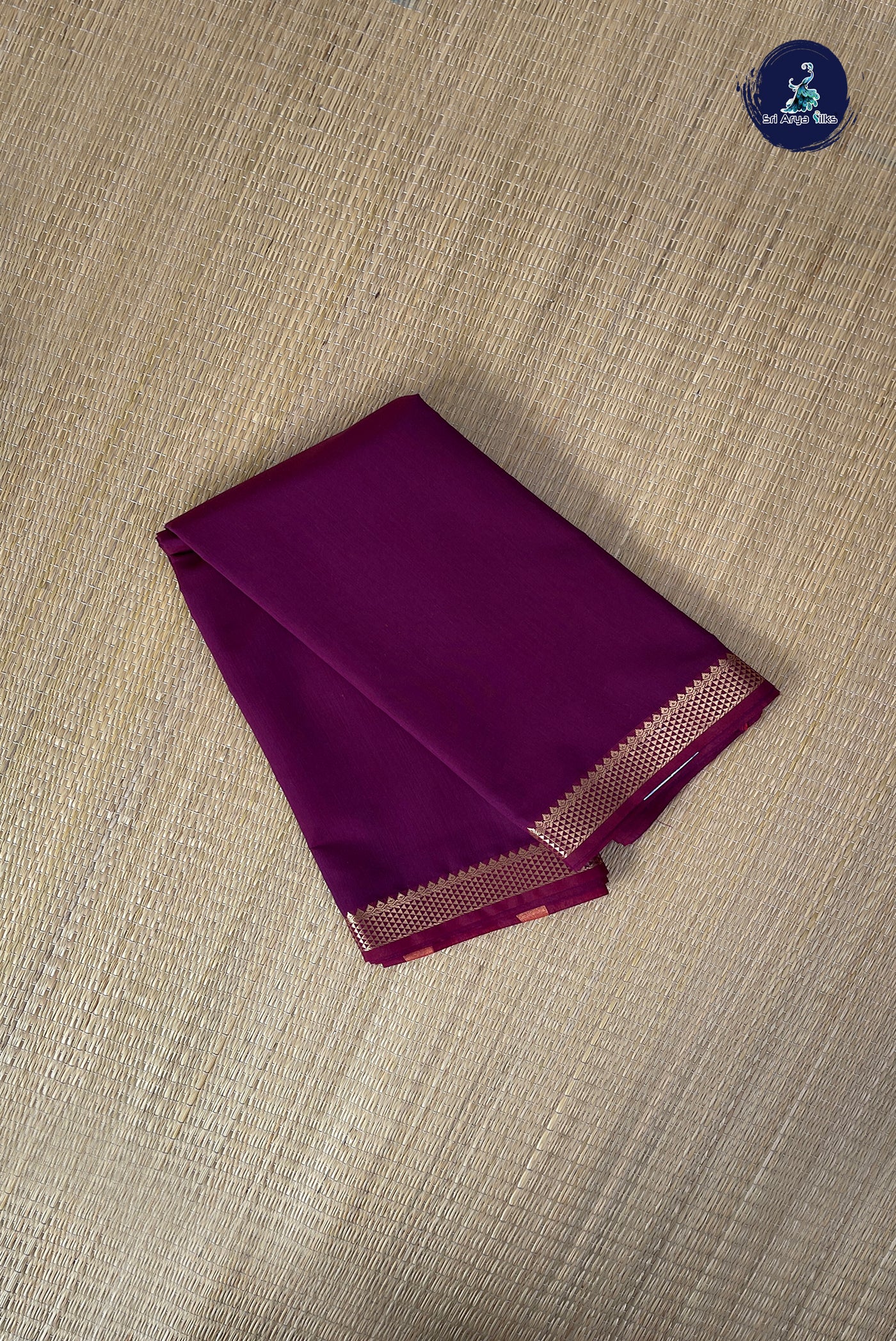 Burgundy Budget Semi Silk Cotton Saree With Plain Pattern