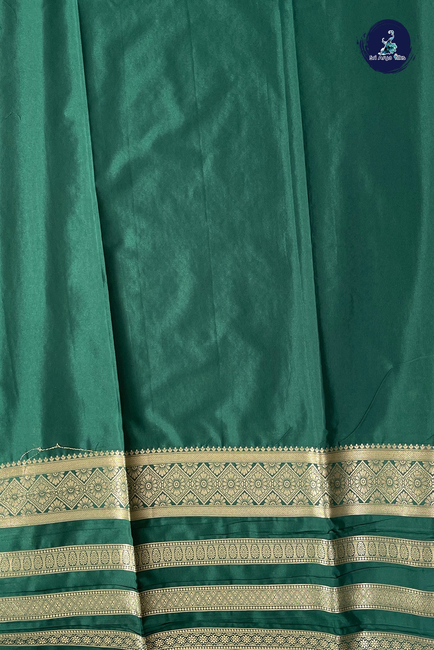Peach Semi Mysore Silk With Thread Work Pattern