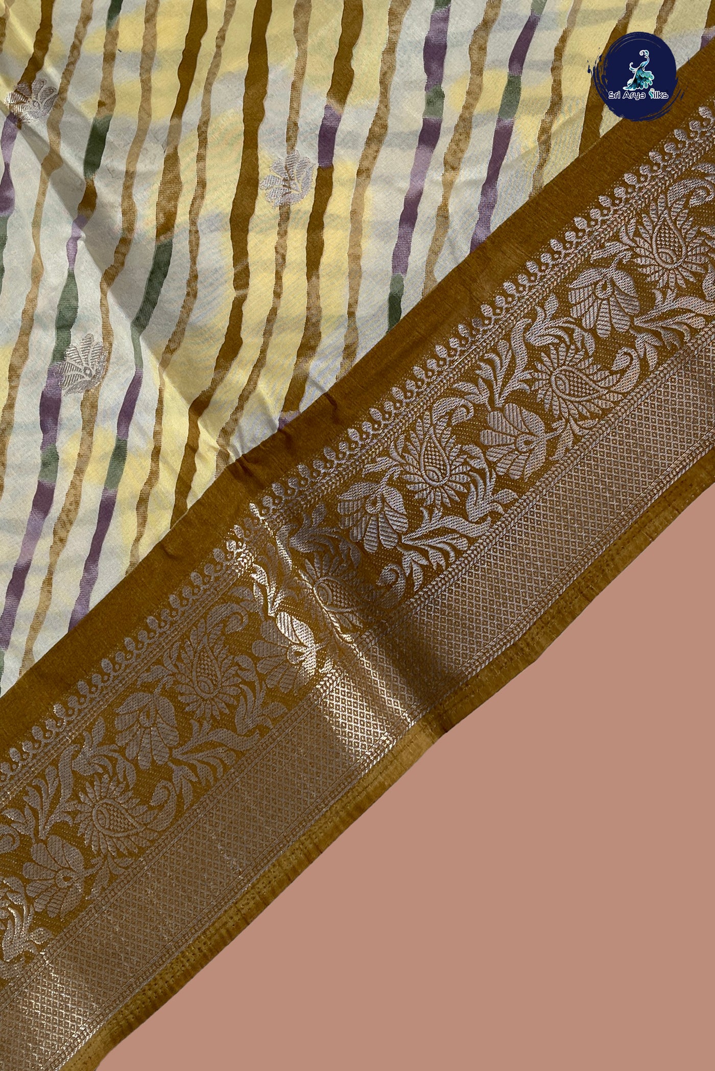 Off White Semi Crepe Silk Saree With Printed Pattern