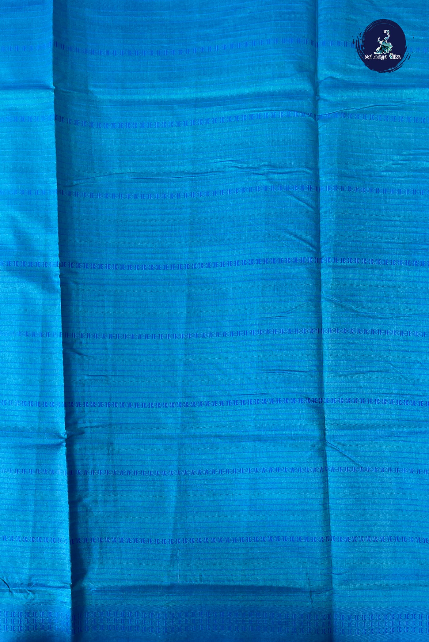Bluish Green Semi Tussar Saree With Thread Work Pattern