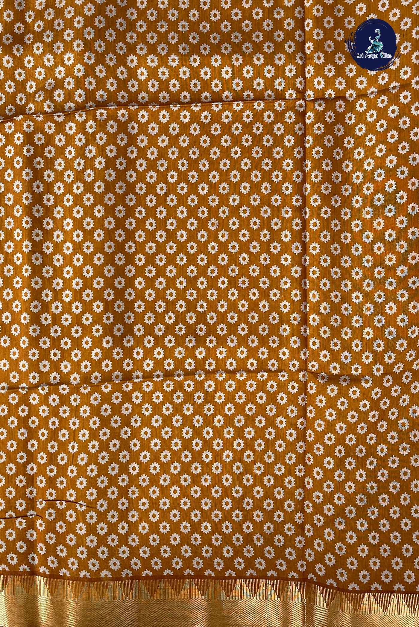 Green Semi Chanderi Saree With Printed Pattern