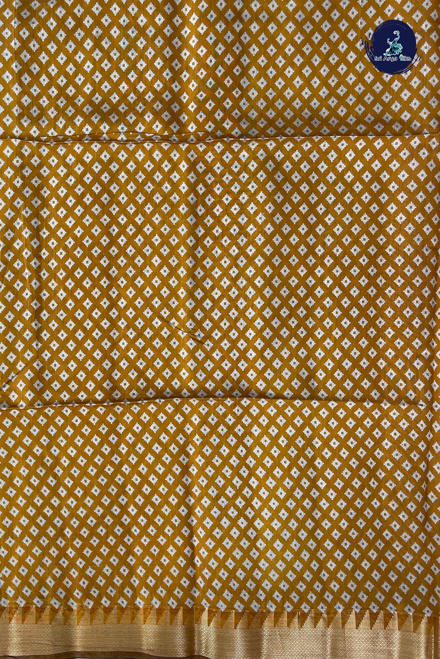 Green Semi Chanderi Saree With Printed Pattern