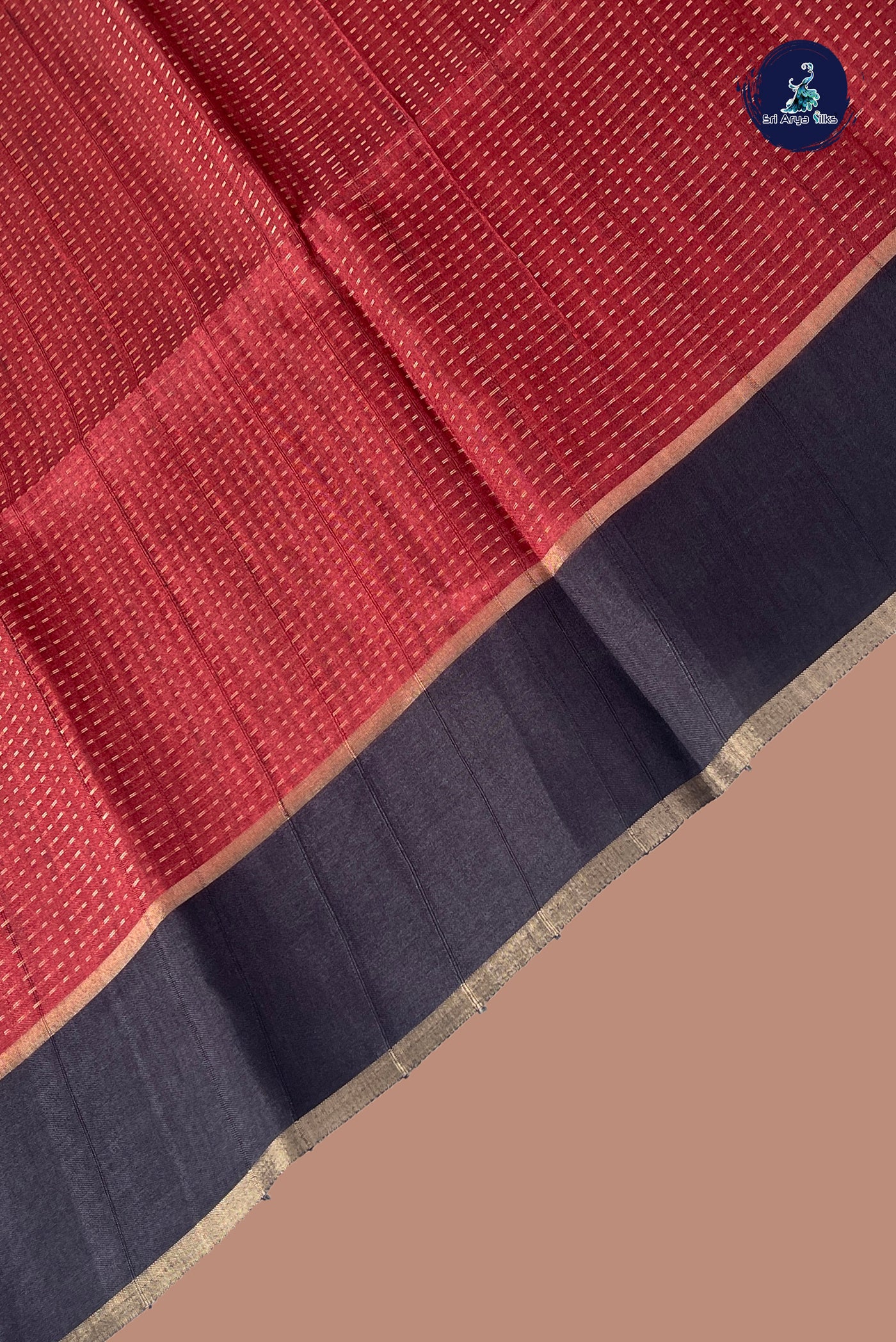 Brown Semi Tussar Saree With Zari Woven Pattern
