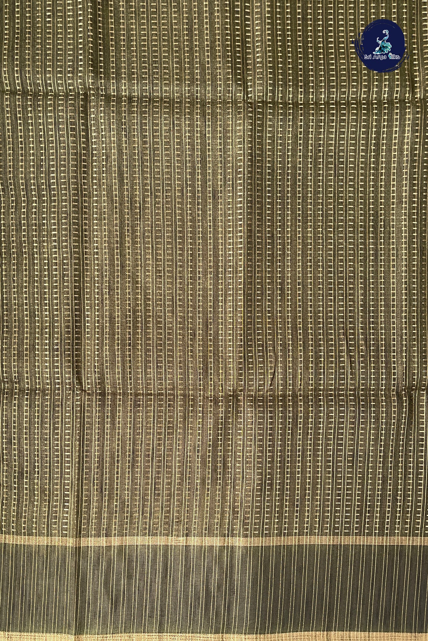 Green Semi Tussar Saree With Zari Woven Pattern