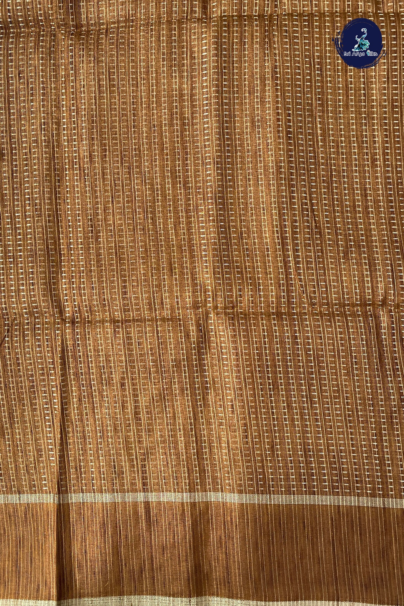 Golden Mustard Semi Tussar Saree With Zari Woven Pattern