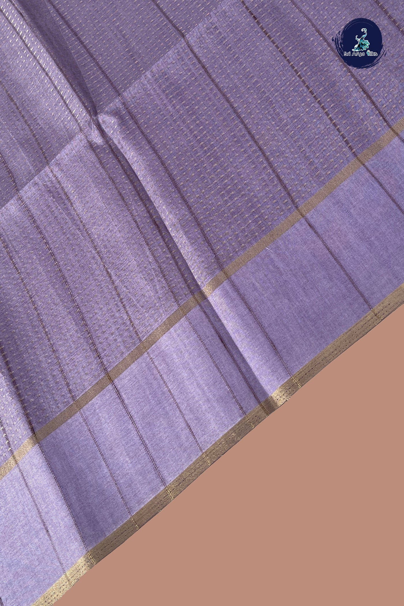 Lavender Semi Tussar Saree With Zari Woven Pattern