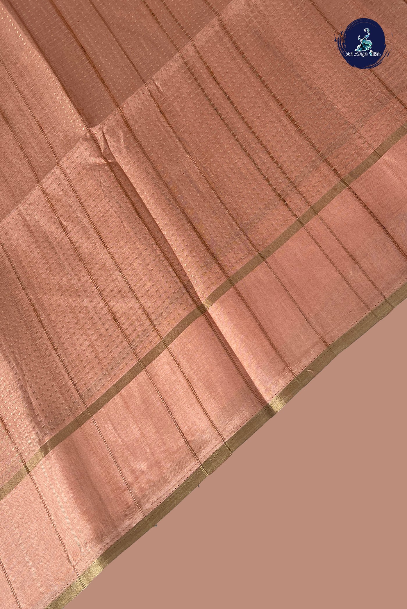 Peach Semi Tussar Saree With Zari Woven Pattern