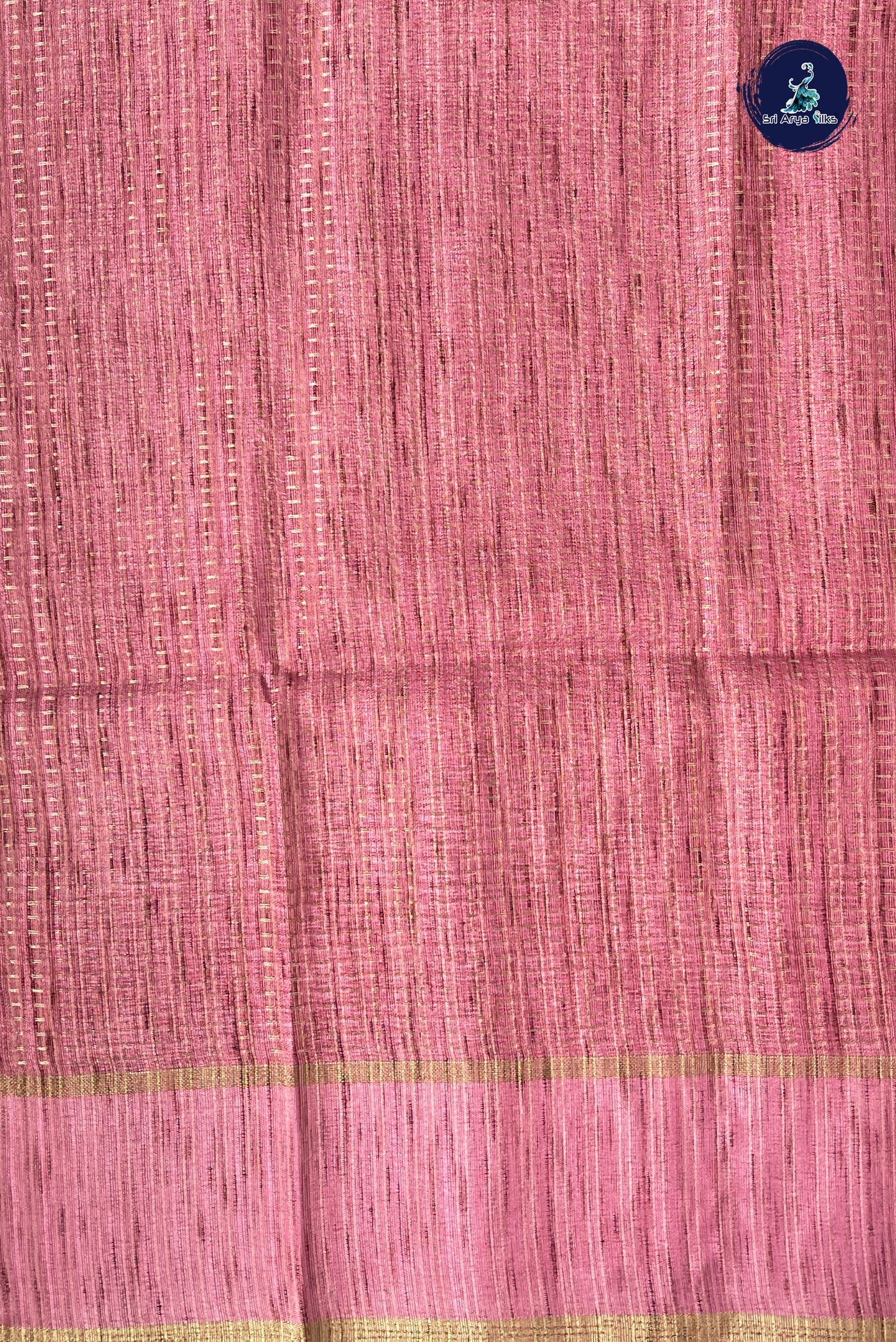 Pink Semi Tussar Saree With Zari Woven Pattern