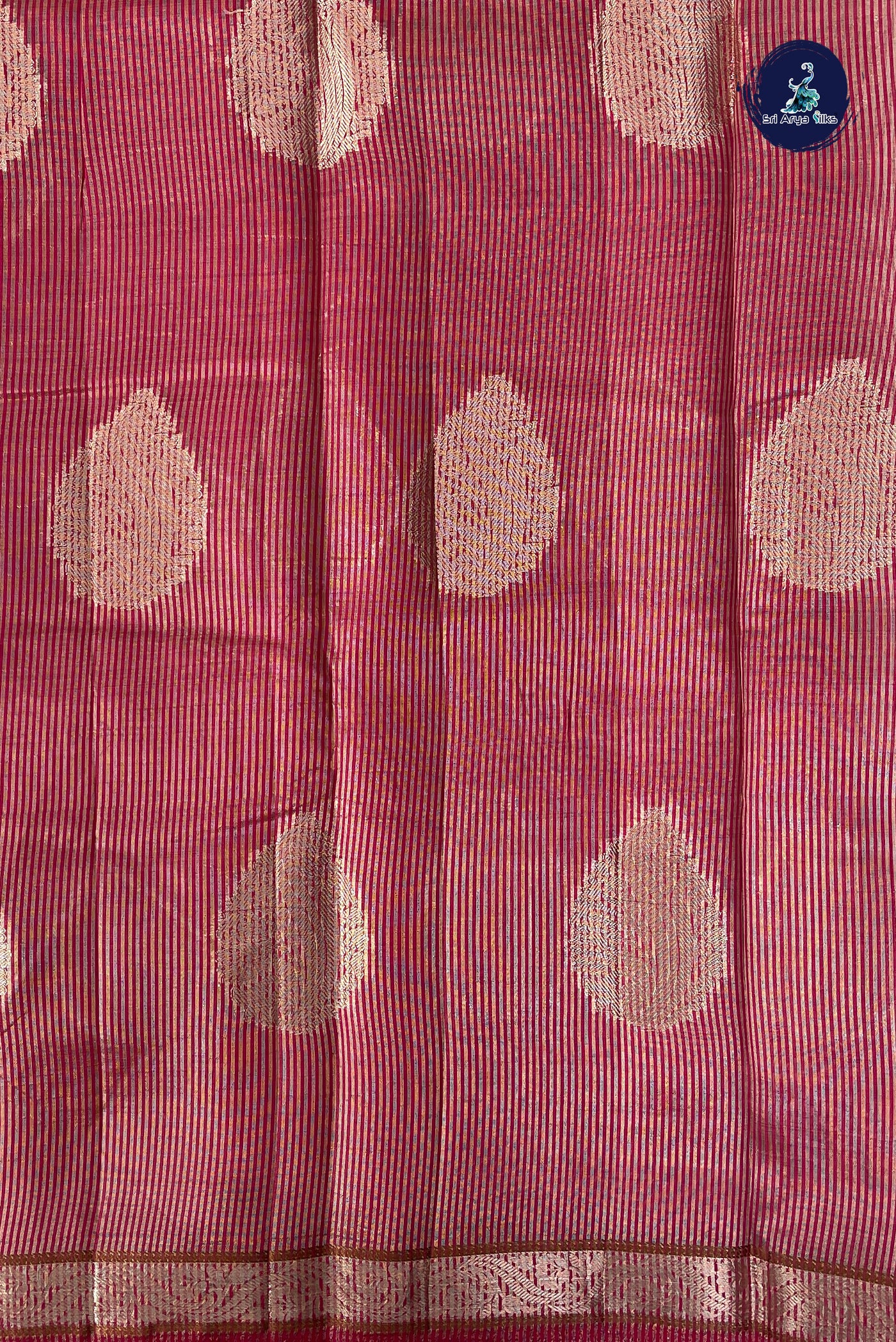 Pink Semi Tussar Saree With Zari Buttas Pattern