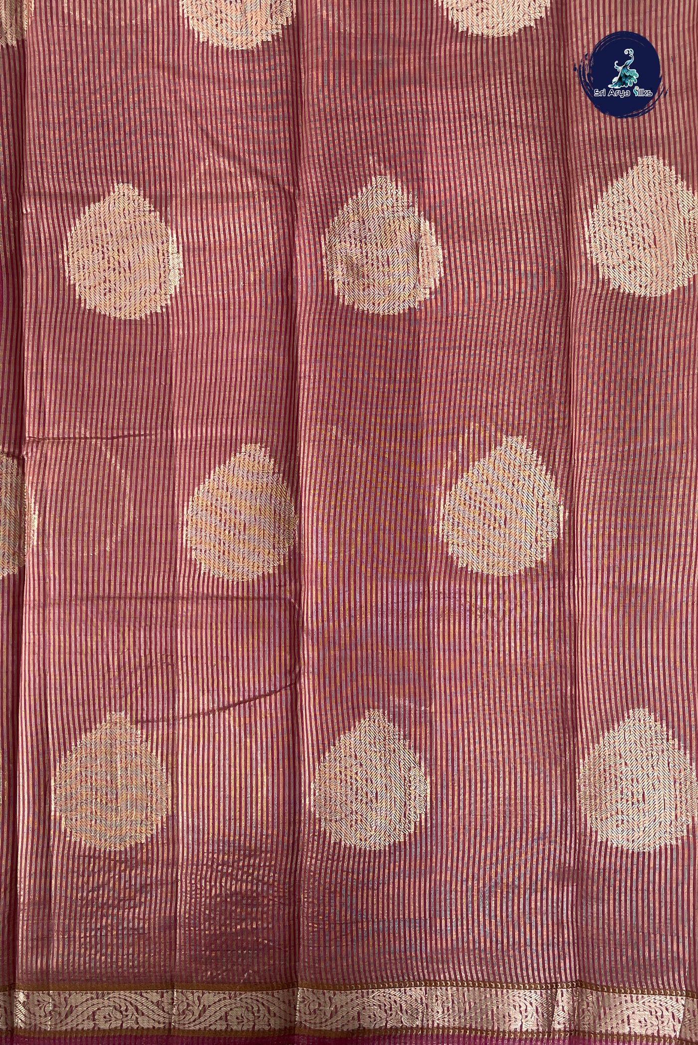 Pink Semi Tussar Saree With Zari Buttas Pattern