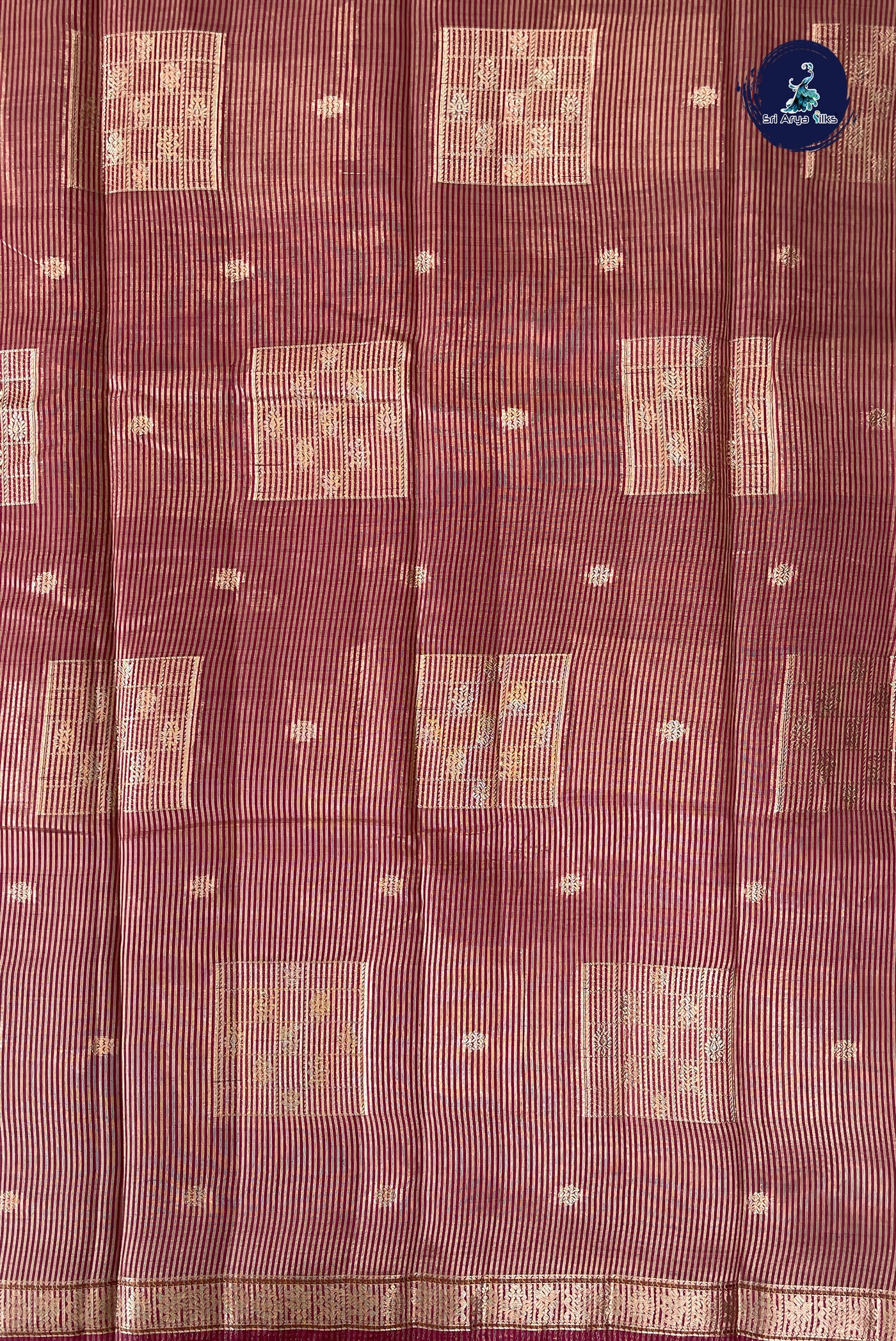 Pink Semi Tussar Saree With Zari Buttas Pattern