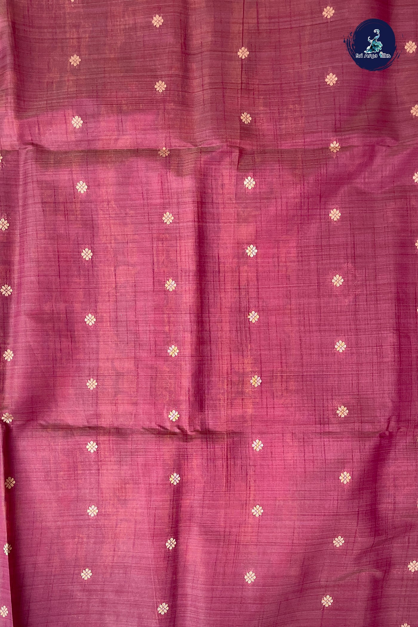 Burgundy Semi Tussar Saree With Zari Buttas Pattern