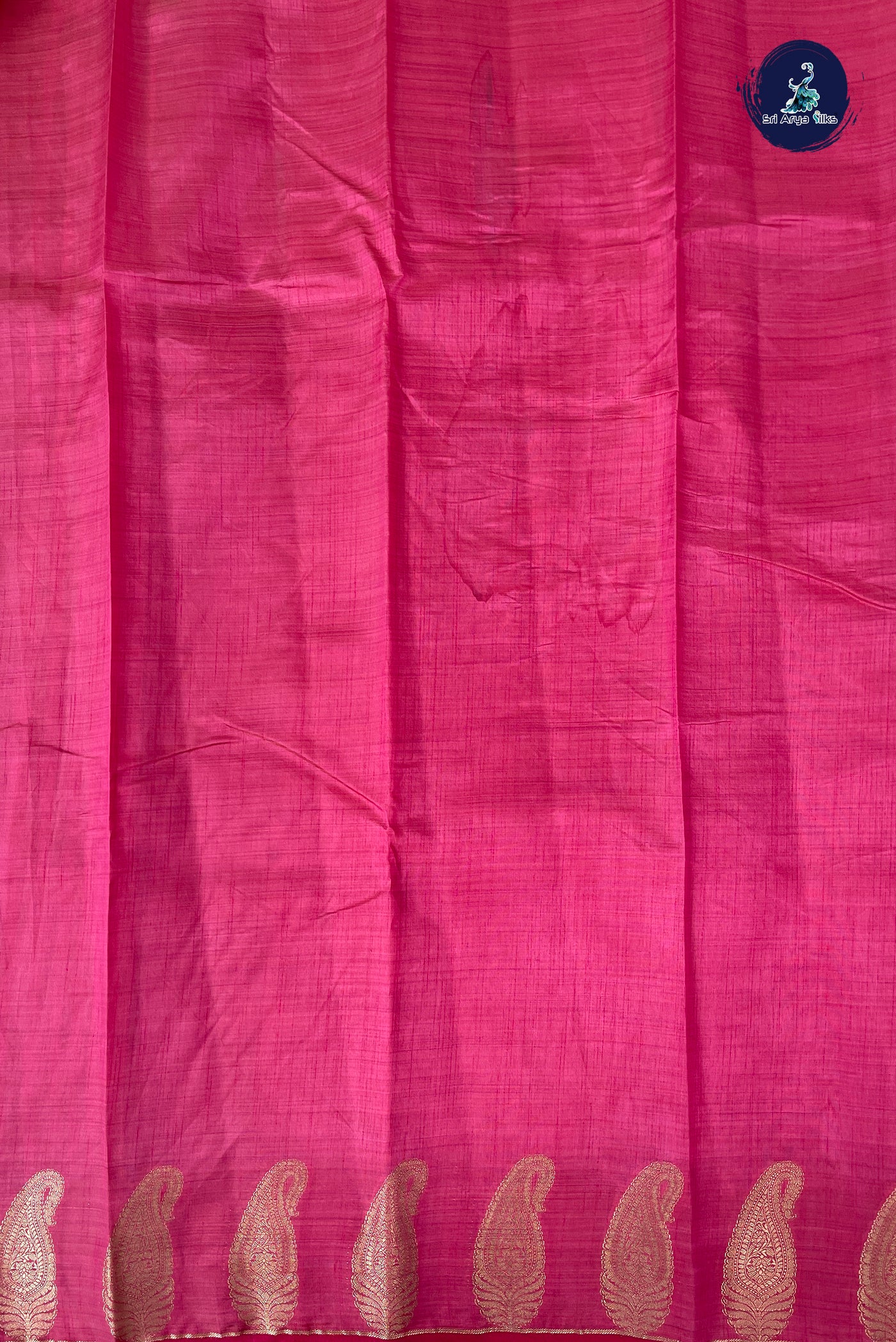 Pink Semi Tussar Saree With Zari Buttas Pattern