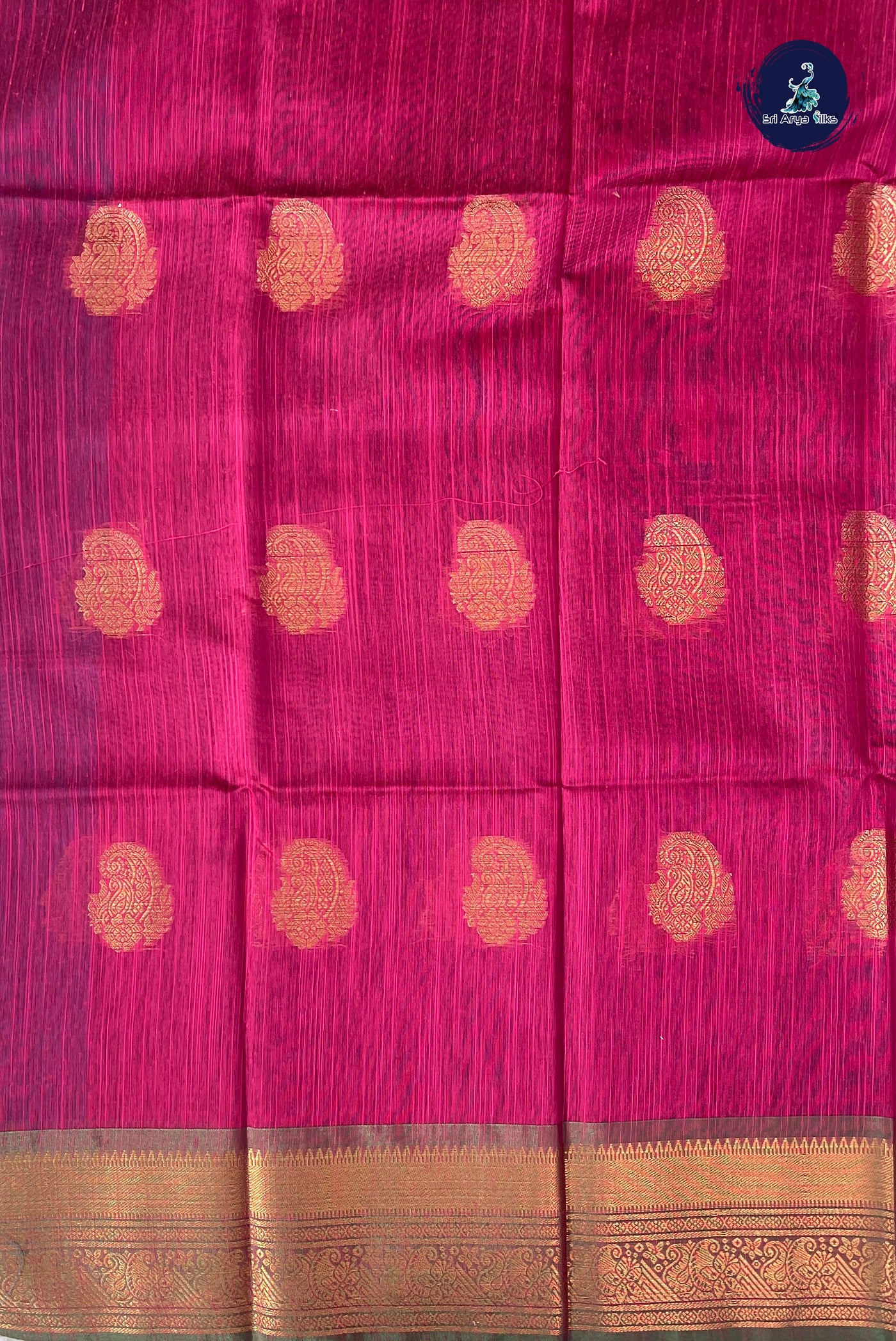 Sapphire Blue Raw Silk Saree With Zari Buttas Pattern