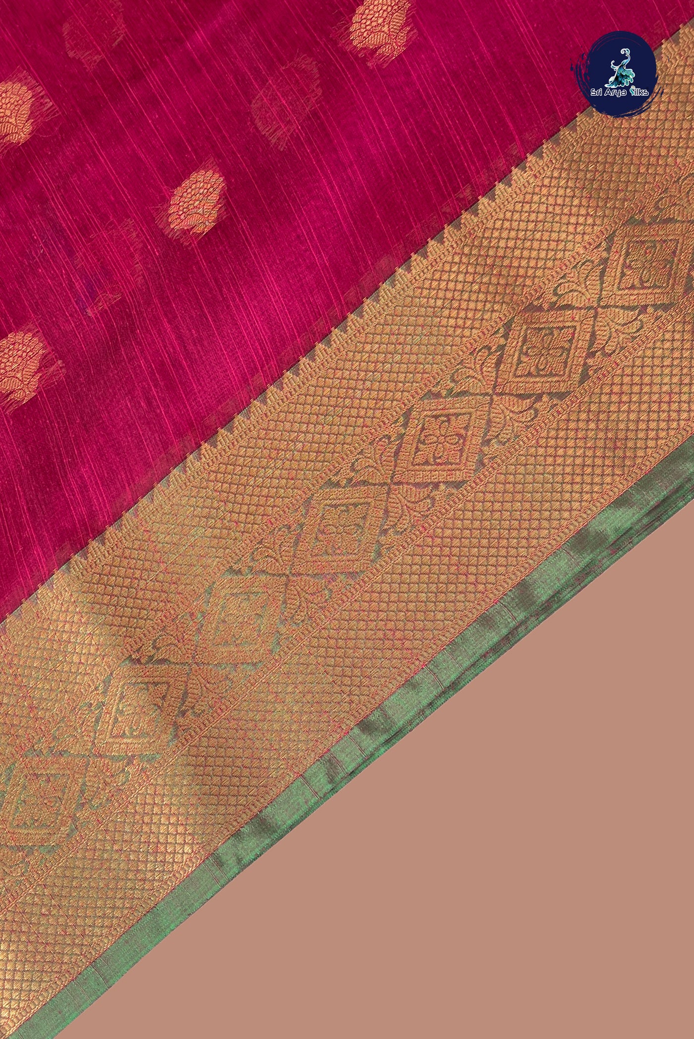 Magenta Pink Raw Silk Saree With Zari Buttas Pattern