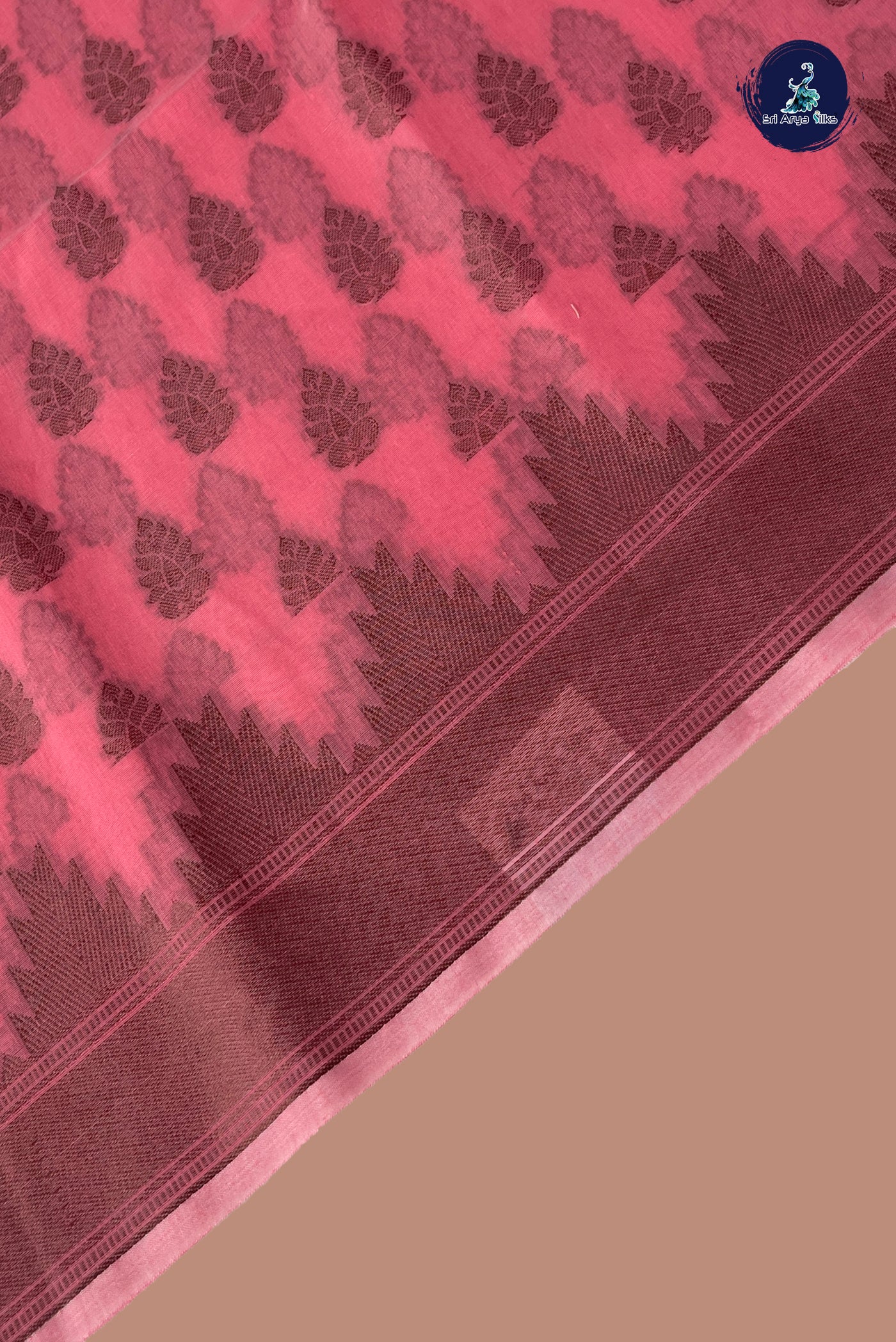 Pink Katan Silk With Buttas Pattern