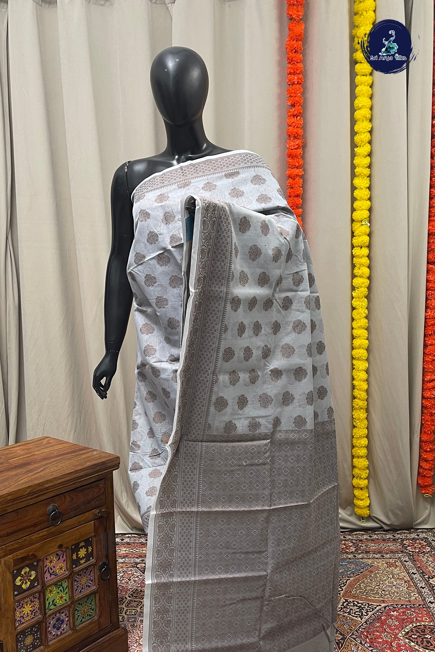 Pastel Shade Katan Silk With Buttas Pattern