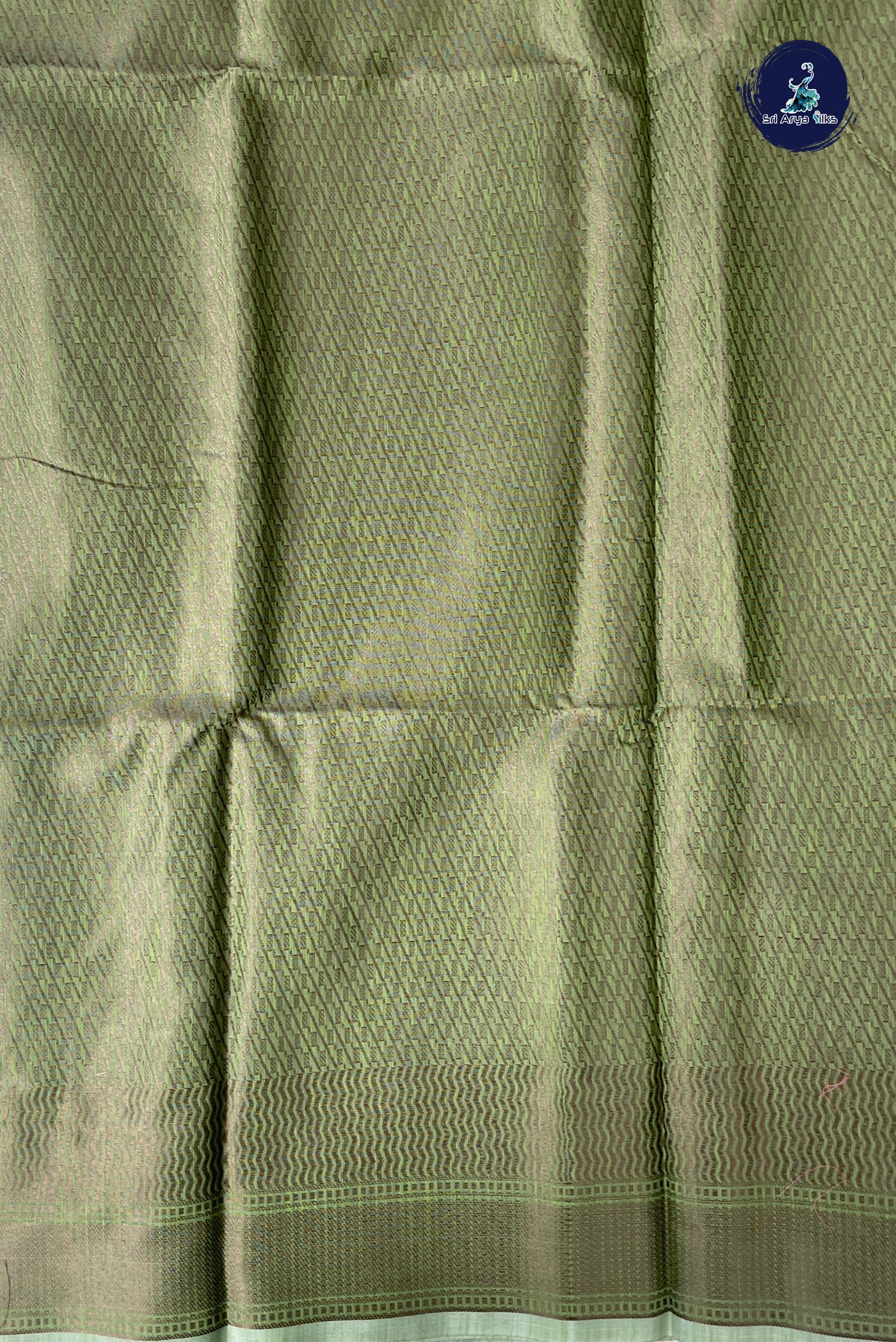 Green Katan Silk With Buttas Pattern