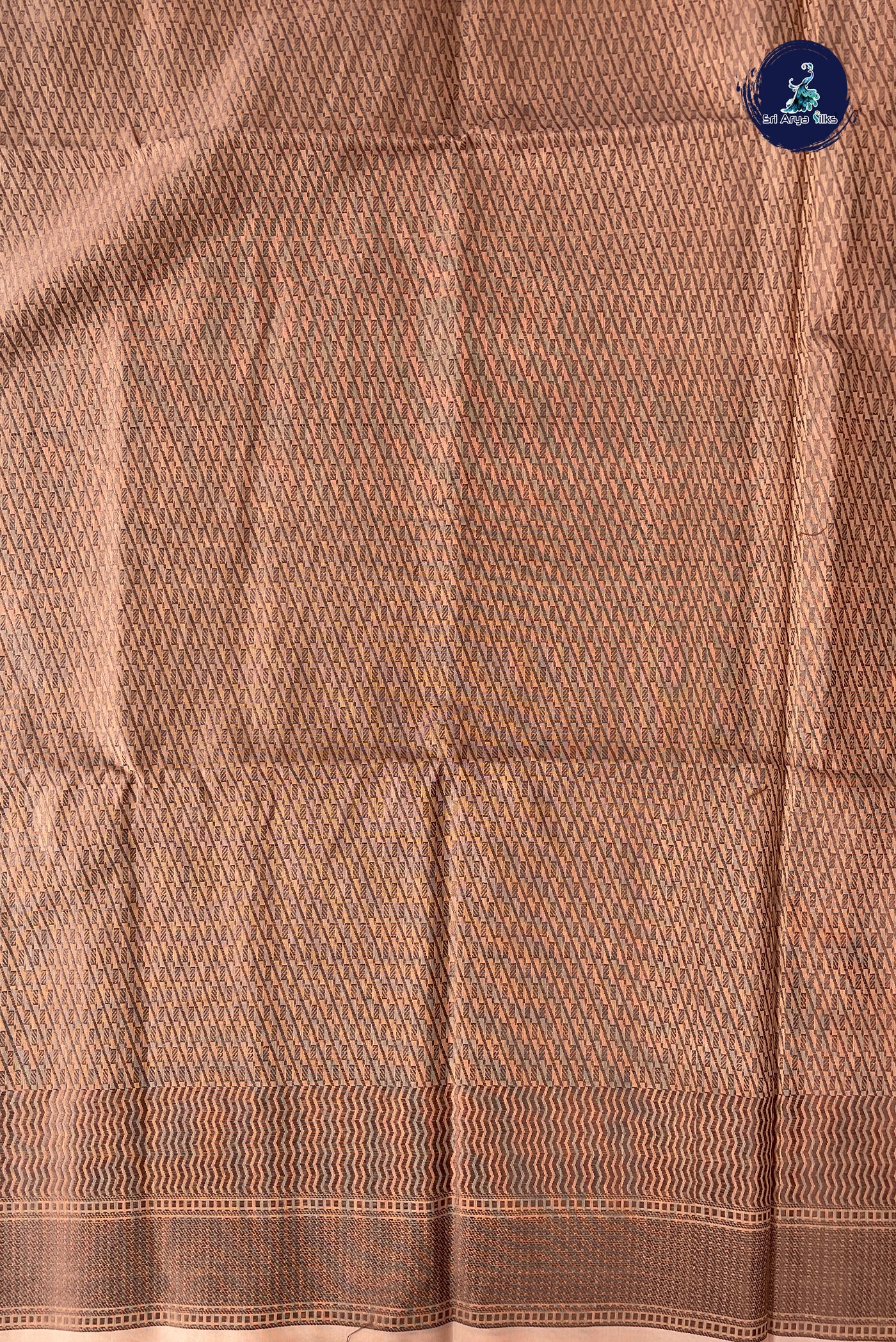 Peach Katan Silk With Buttas Pattern