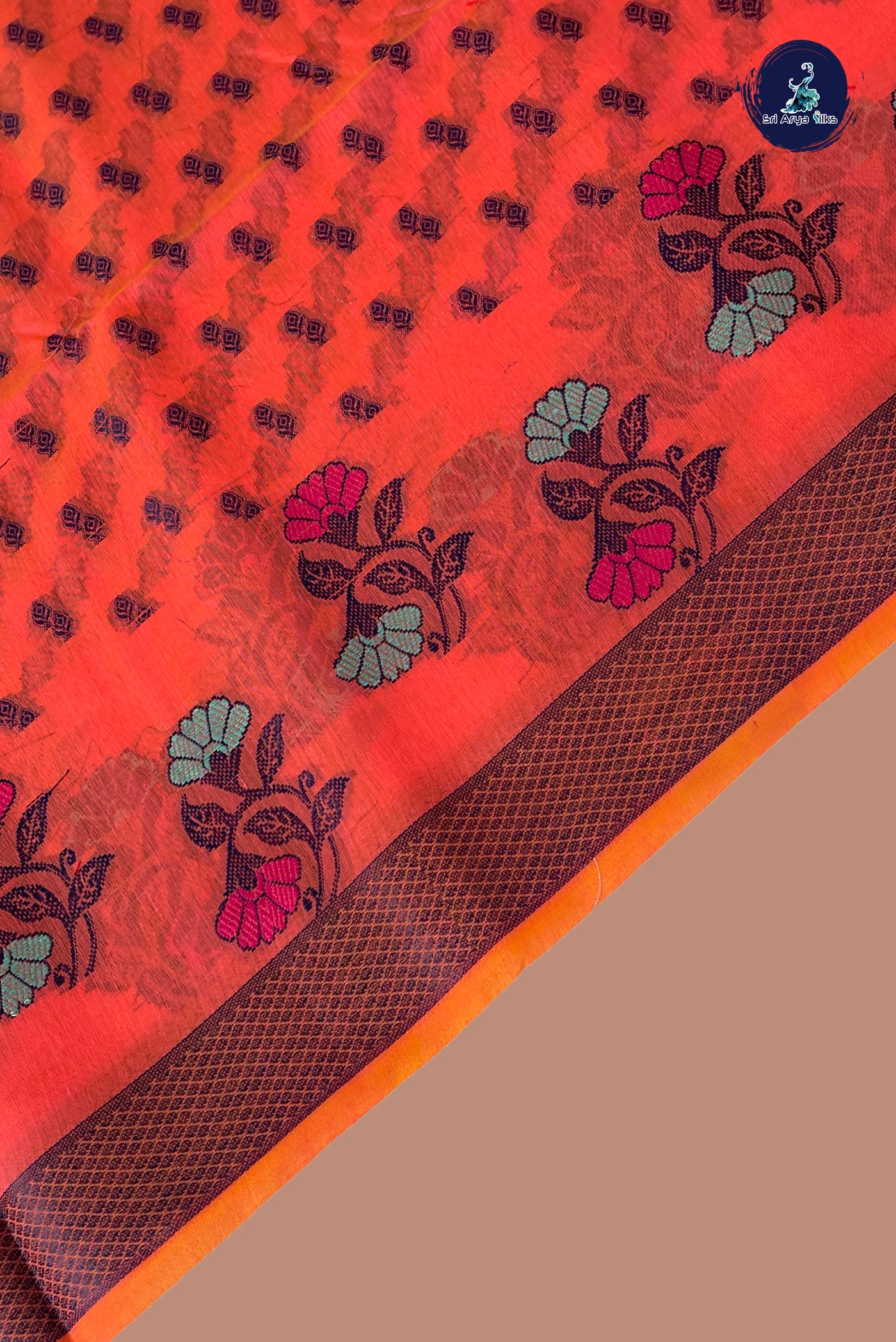 Pink Katan Silk With Buttas Pattern