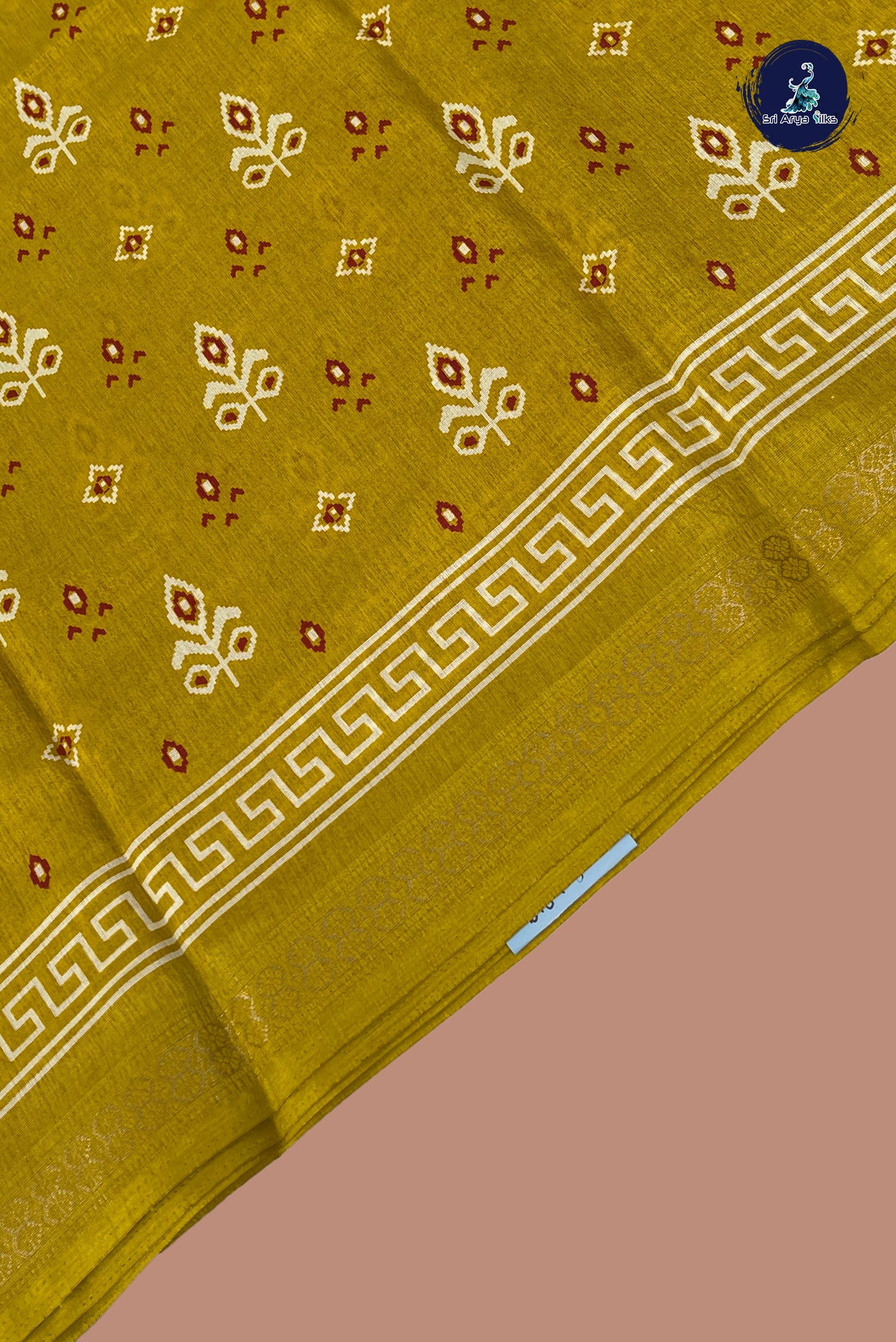 Yellow Semi Crepe Silk Saree With Printed Pattern