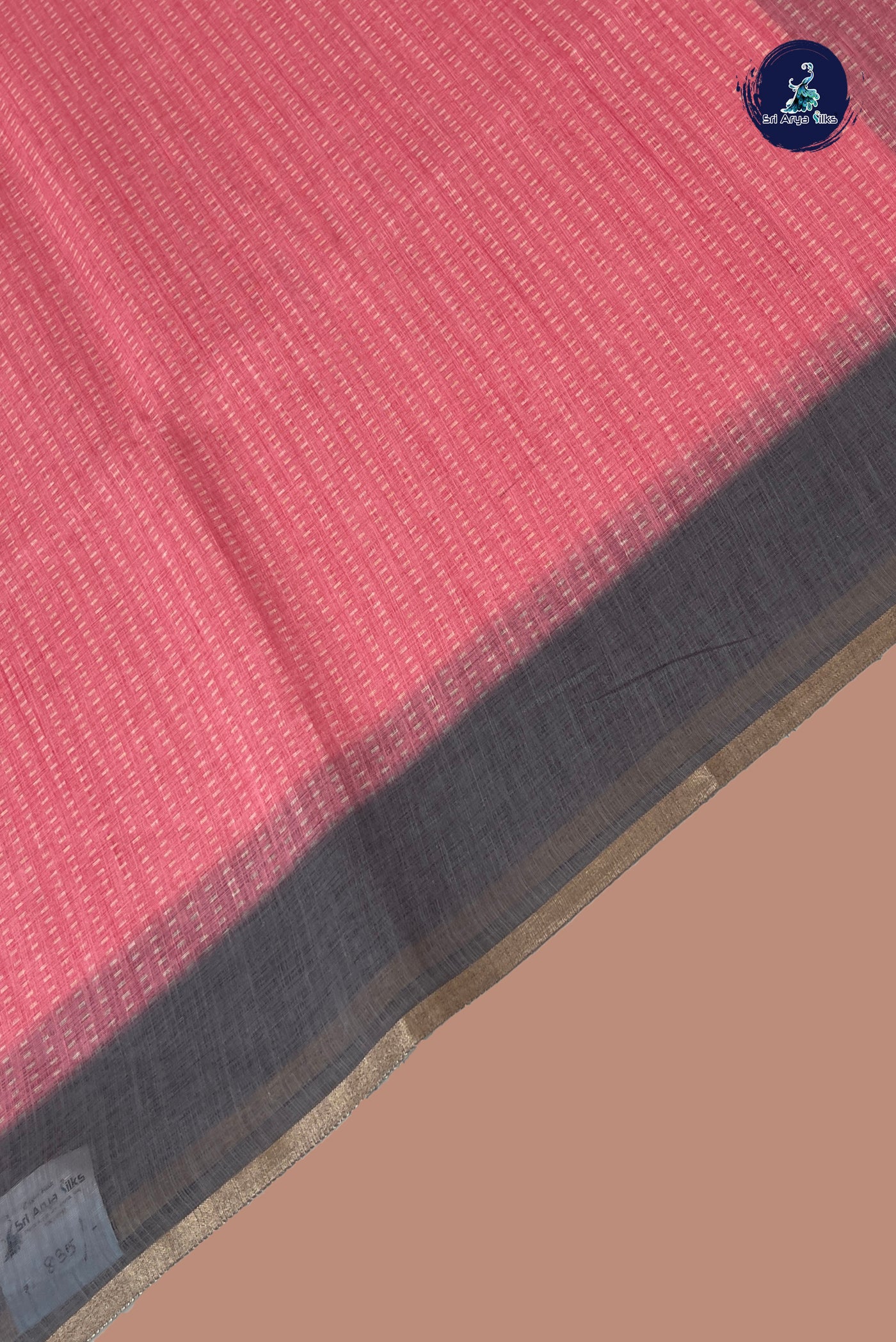 Pink Linen Saree With Printed Pattern