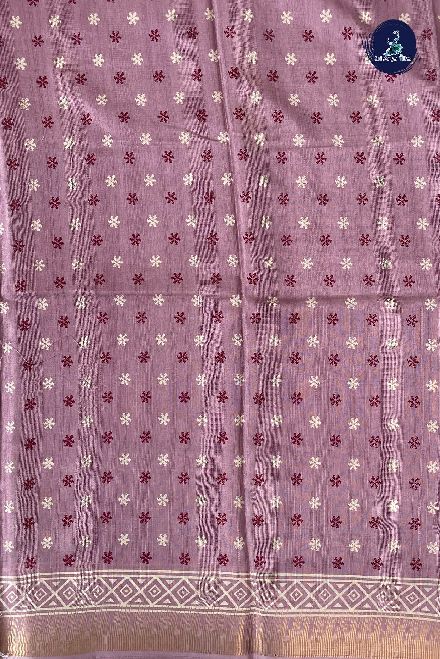 Pink Semi Crepe Silk Saree With Printed Pattern