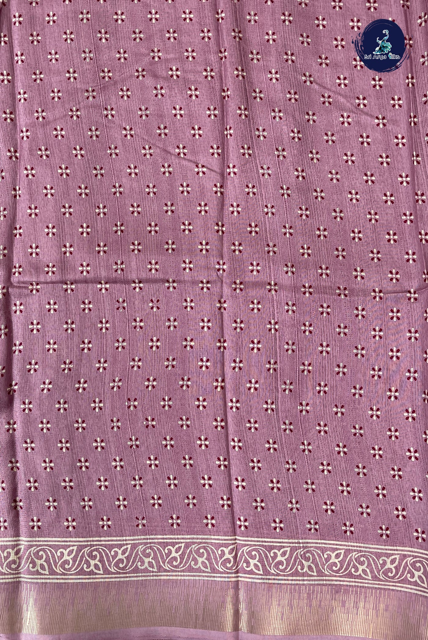 Pink Semi Crepe Silk Saree With Printed Pattern