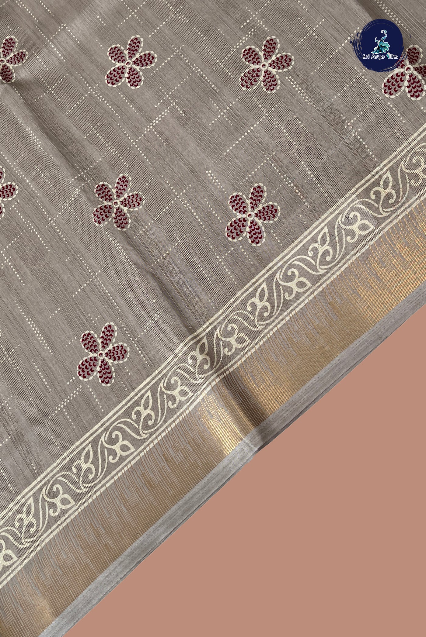 Pastel Shade Semi Crepe Silk Saree With Printed Pattern