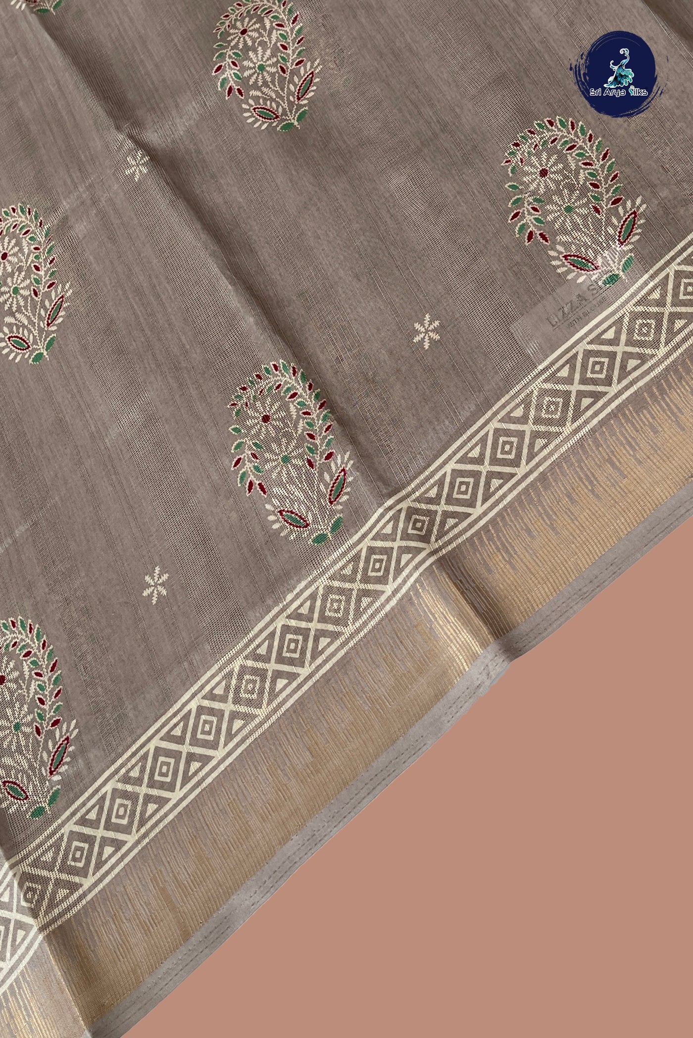Pastel Shade Semi Crepe Silk Saree With Printed Pattern