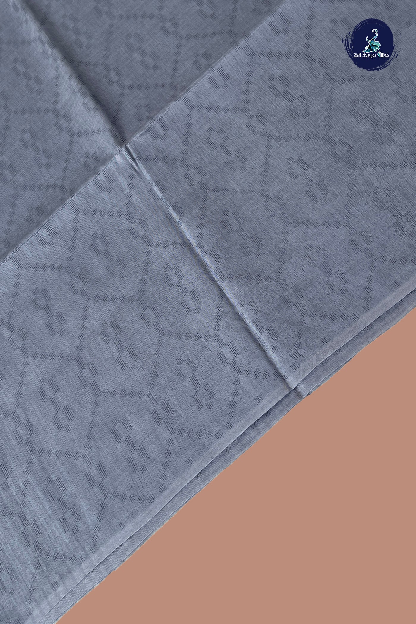 Grey Baswada Saree With Embossed Pattern