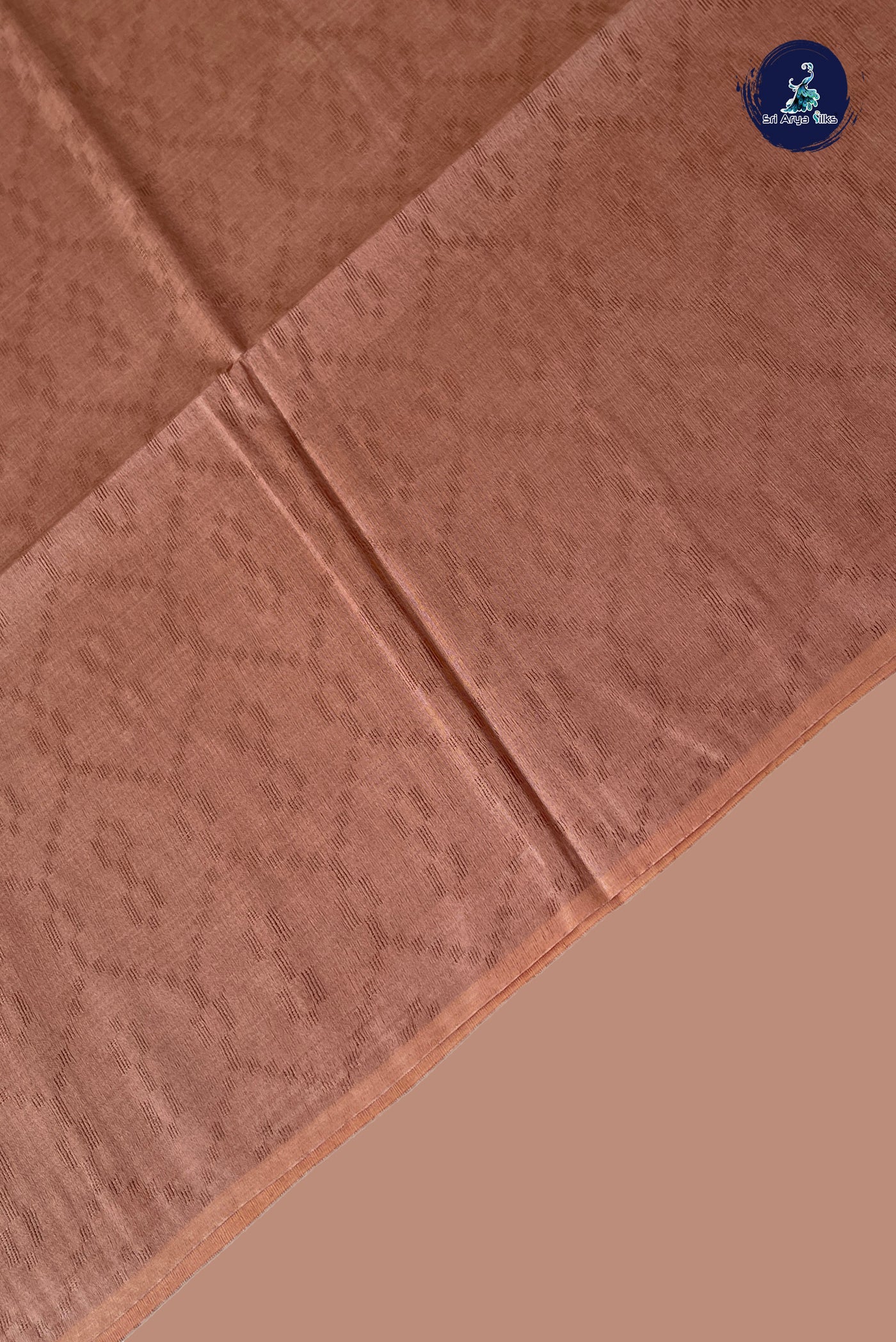 Light Brown Baswada Saree With Embossed Pattern