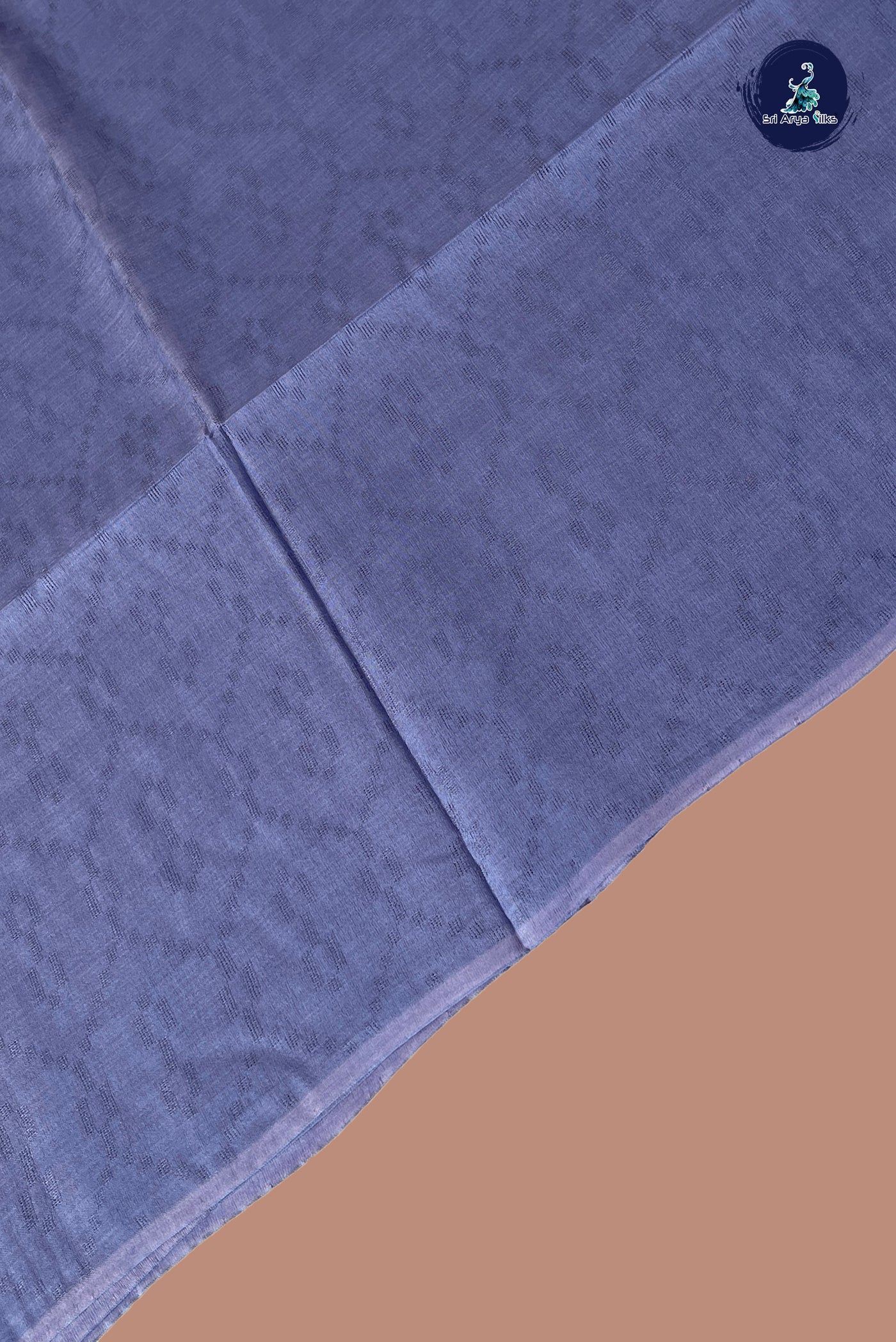 Bluish Grey Baswada Saree With Embossed Pattern