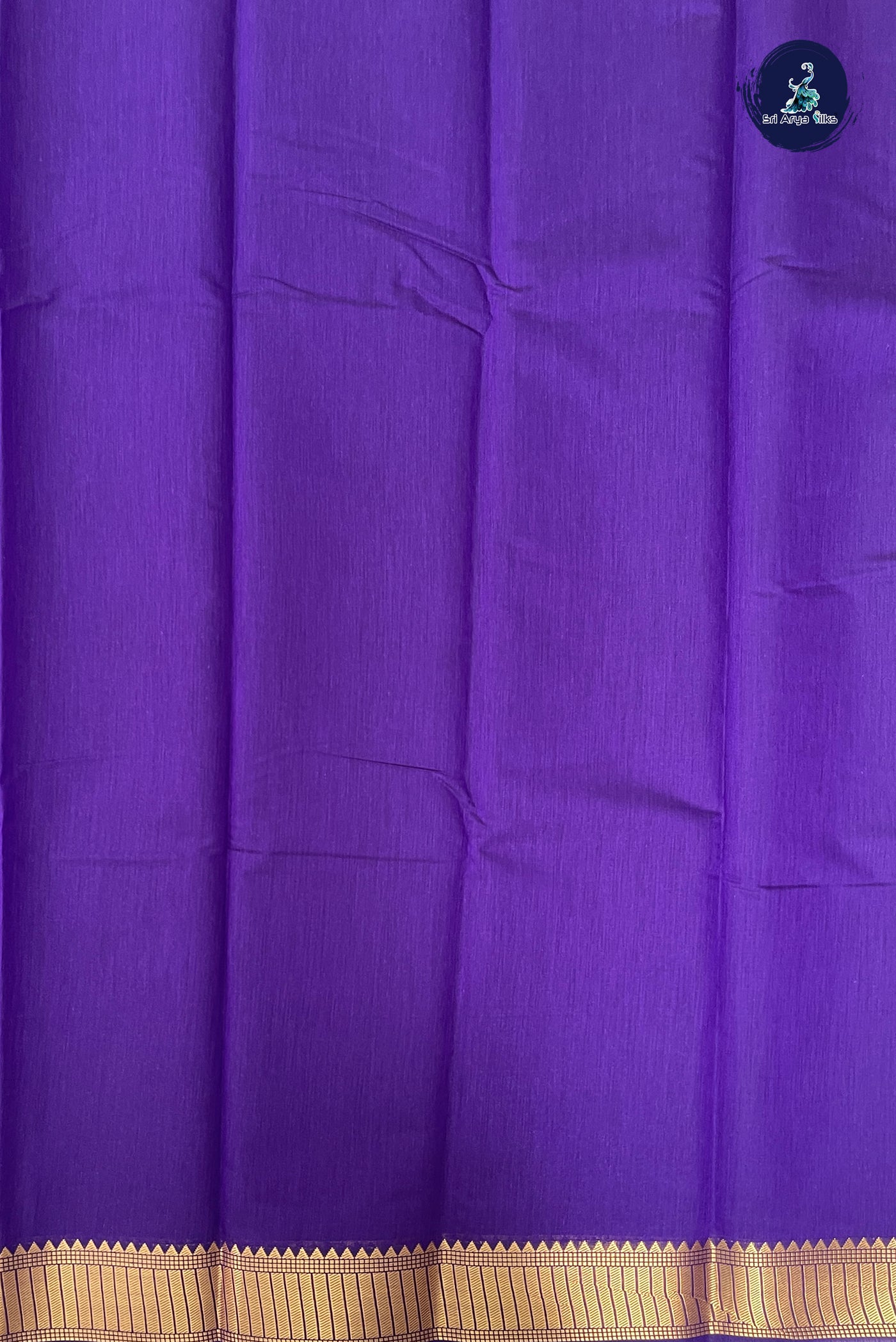 Violet Budget Semi Silk Cotton Saree With Plain Pattern