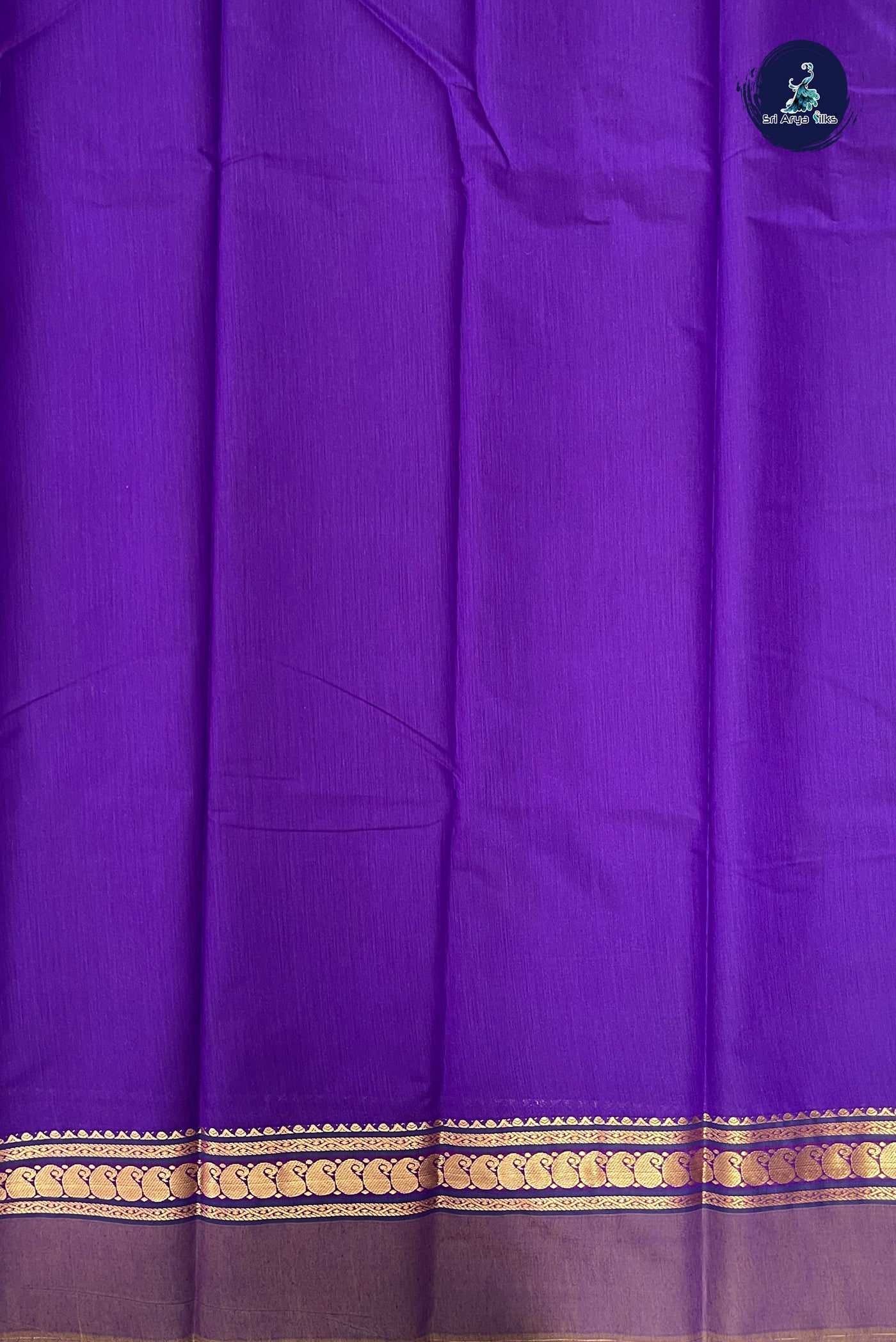 Violet Budget Semi Silk Cotton Saree With Zari Buttas Pattern