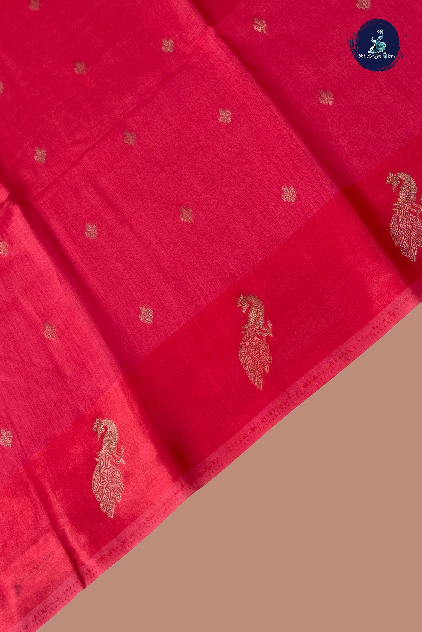 Pink Semi Banarasi Saree With Zari Buttas Pattern