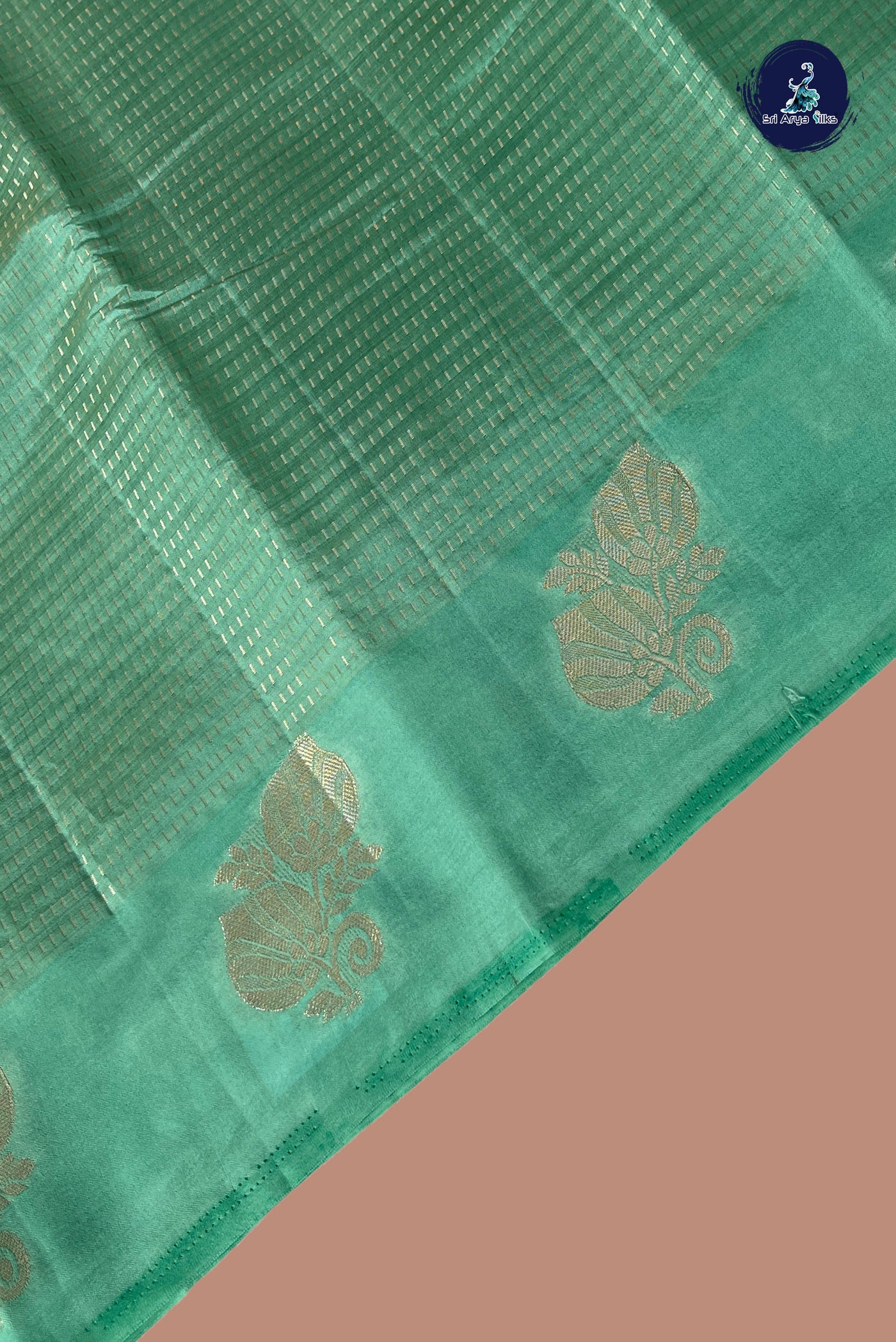 Pastel Green Semi Tussar Saree With Zari Woven Pattern