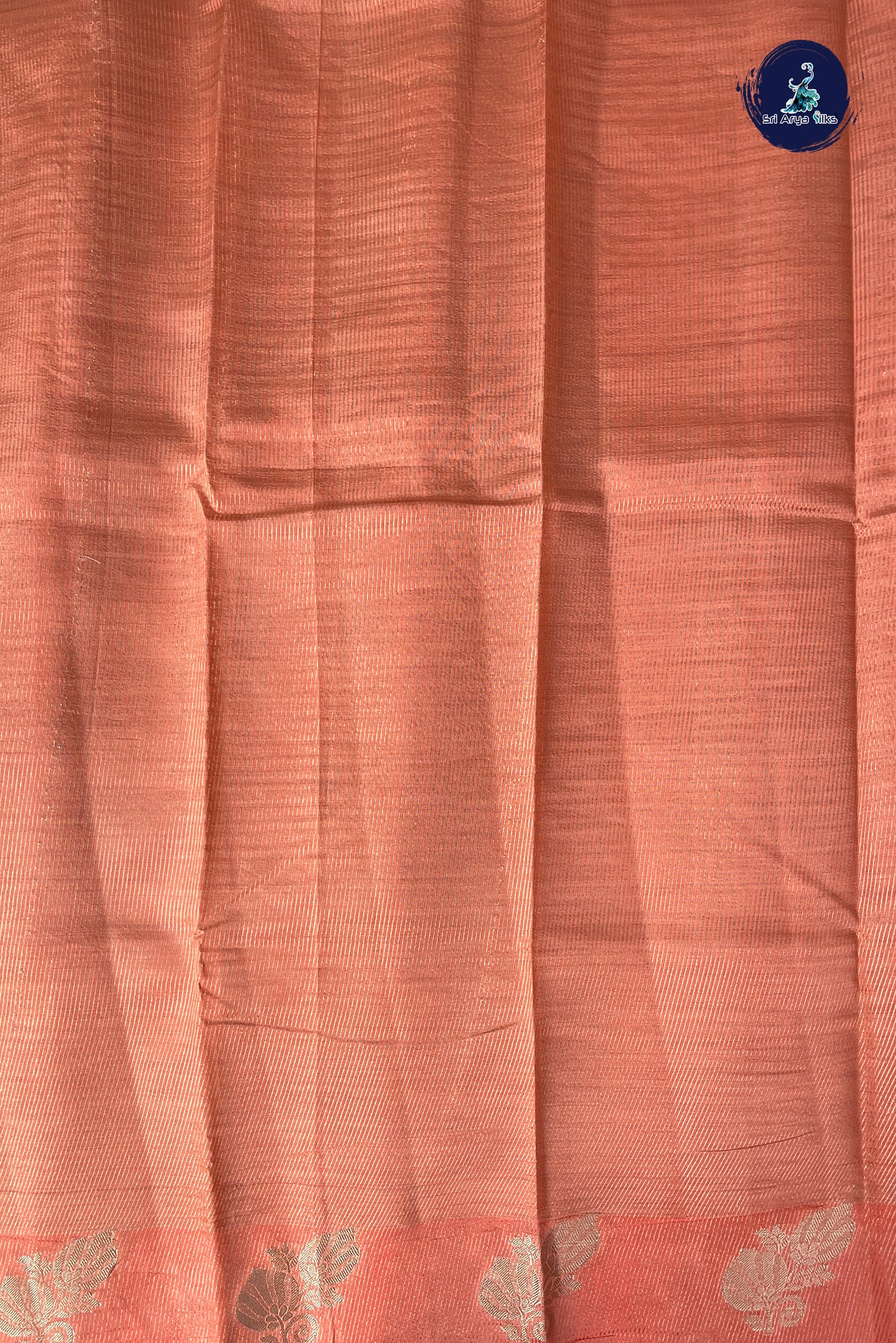 Peach Semi Tussar Saree With Zari Woven Pattern