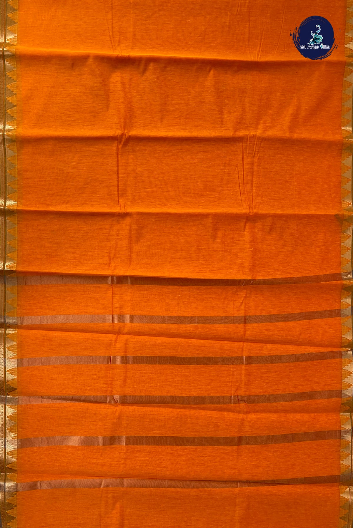 Yellow Budget Semi Silk Cotton Saree With Plain Pattern