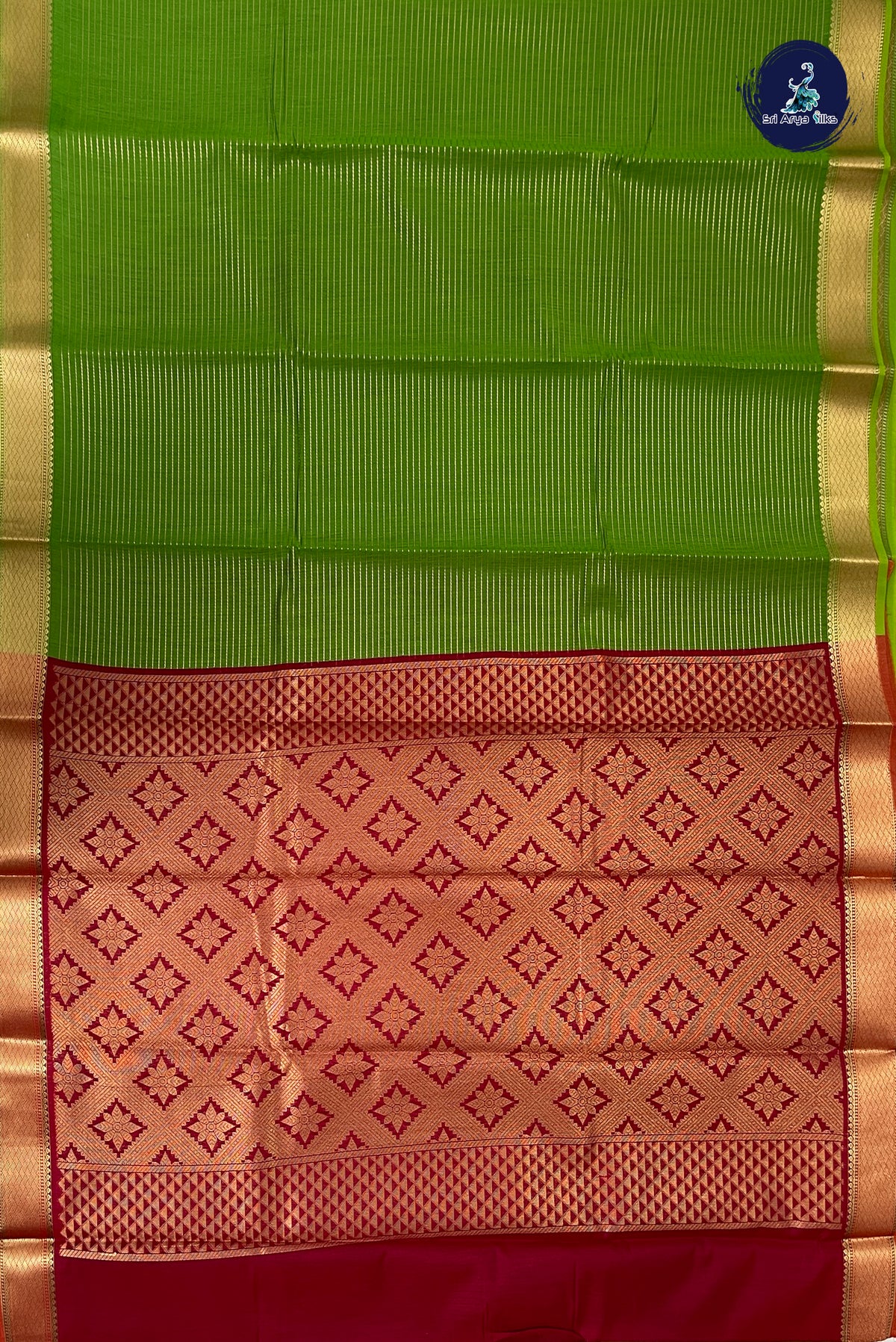 Light Green Budget Semi Silk Cotton Saree With Vaira Oosi Pattern