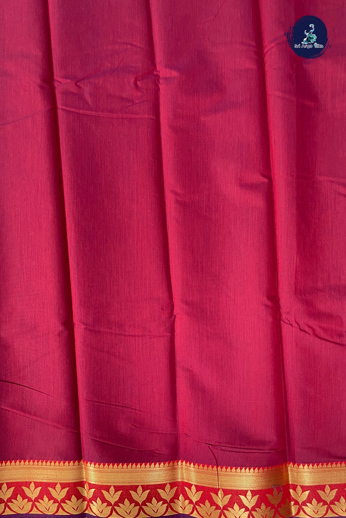 Maroon Budget Semi Silk Cotton Saree With Plain Pattern