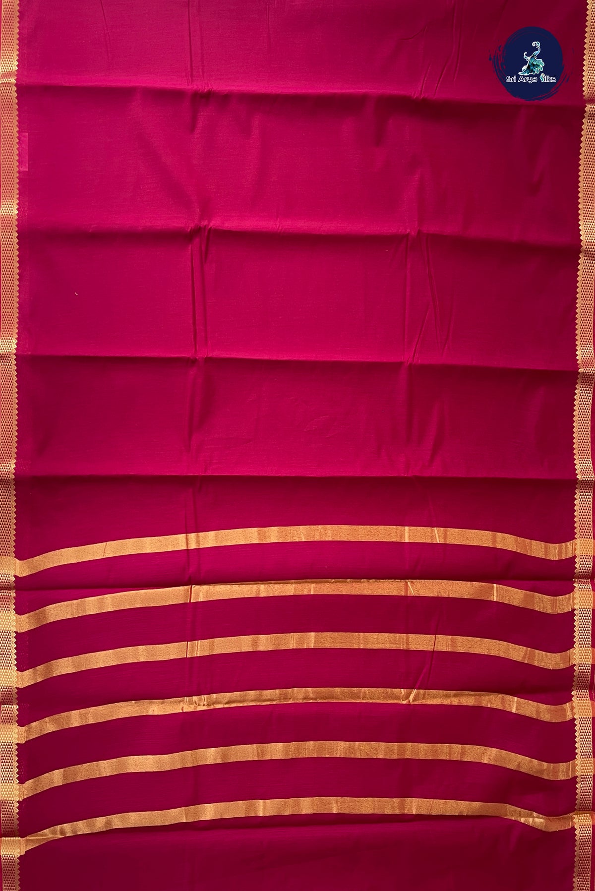 Pinkish Maroon Budget Semi Silk Cotton Saree With Plain Pattern