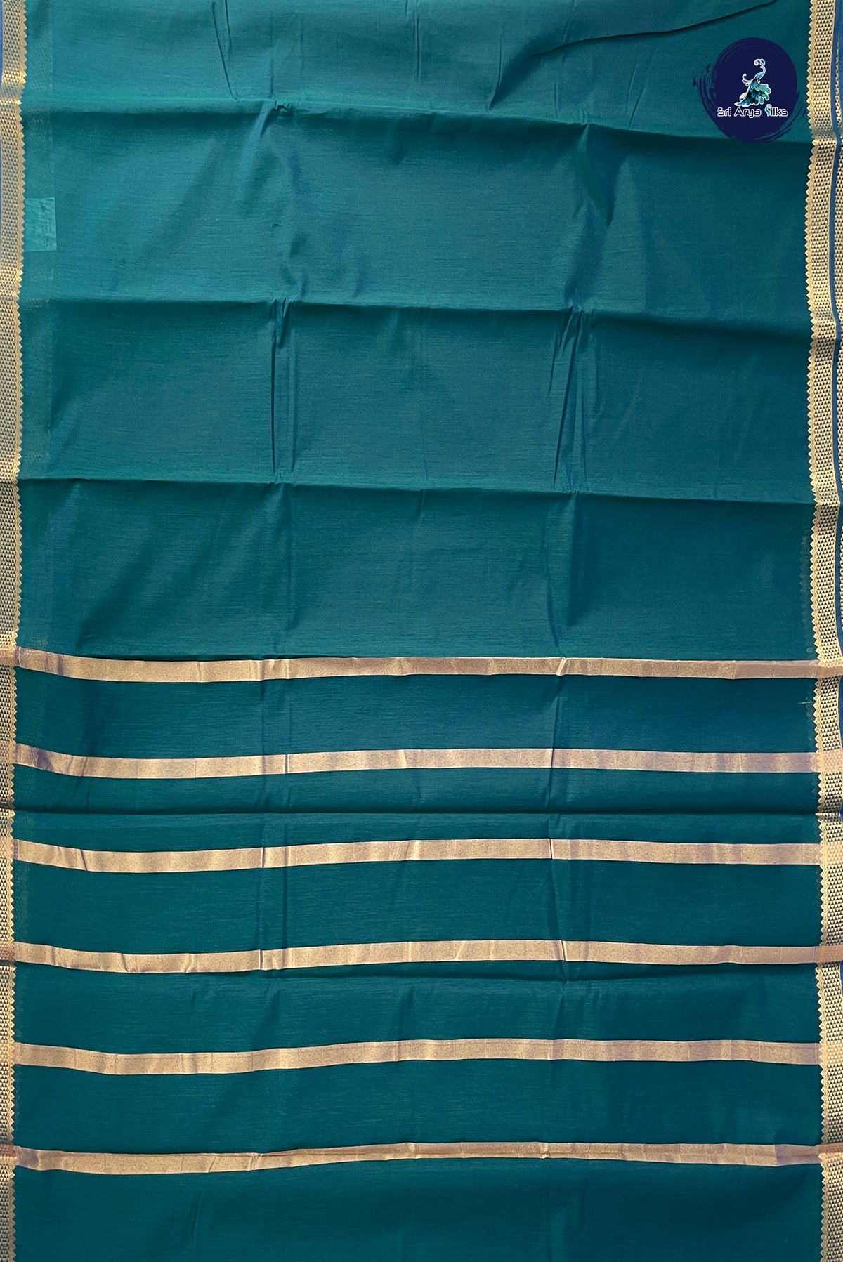 Green Budget Semi Silk Cotton Saree With Plain Pattern