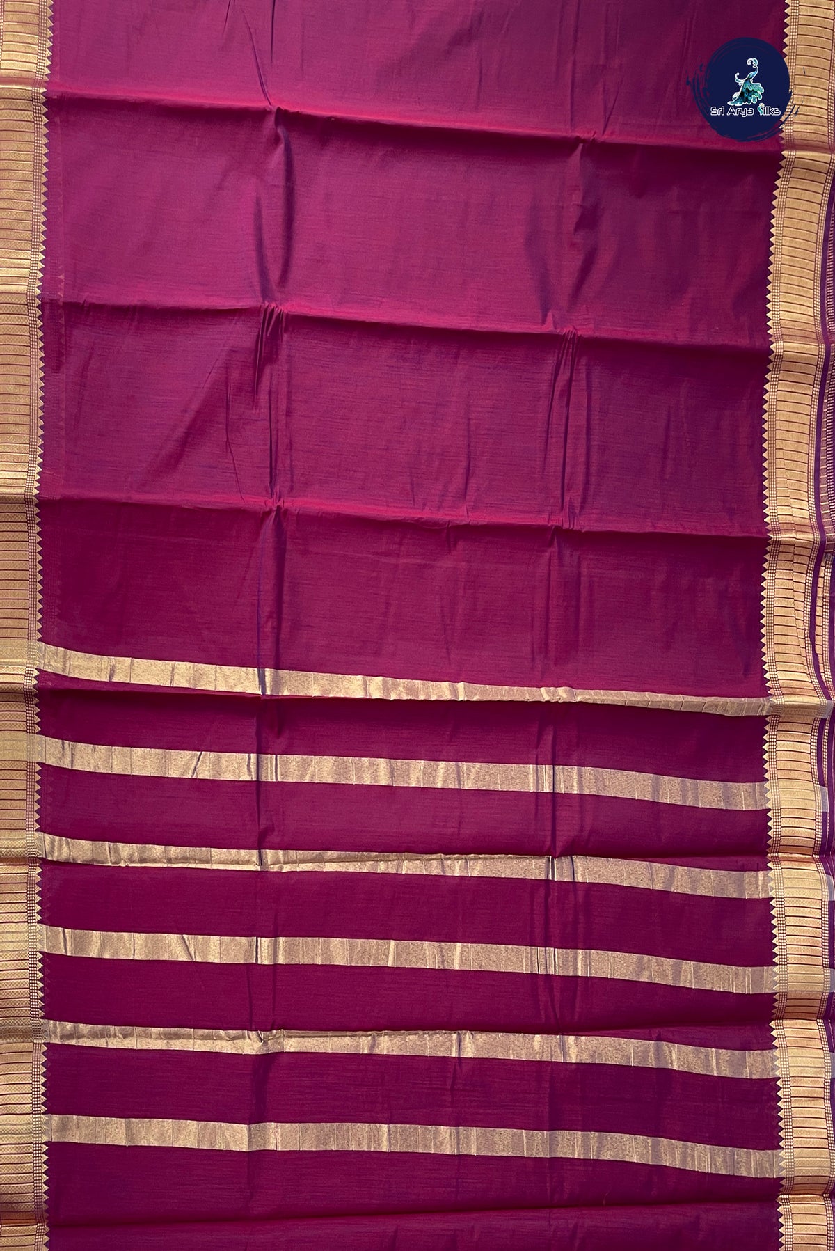 Pinkish Maroon Budget Semi Silk Cotton Saree With Plain Pattern