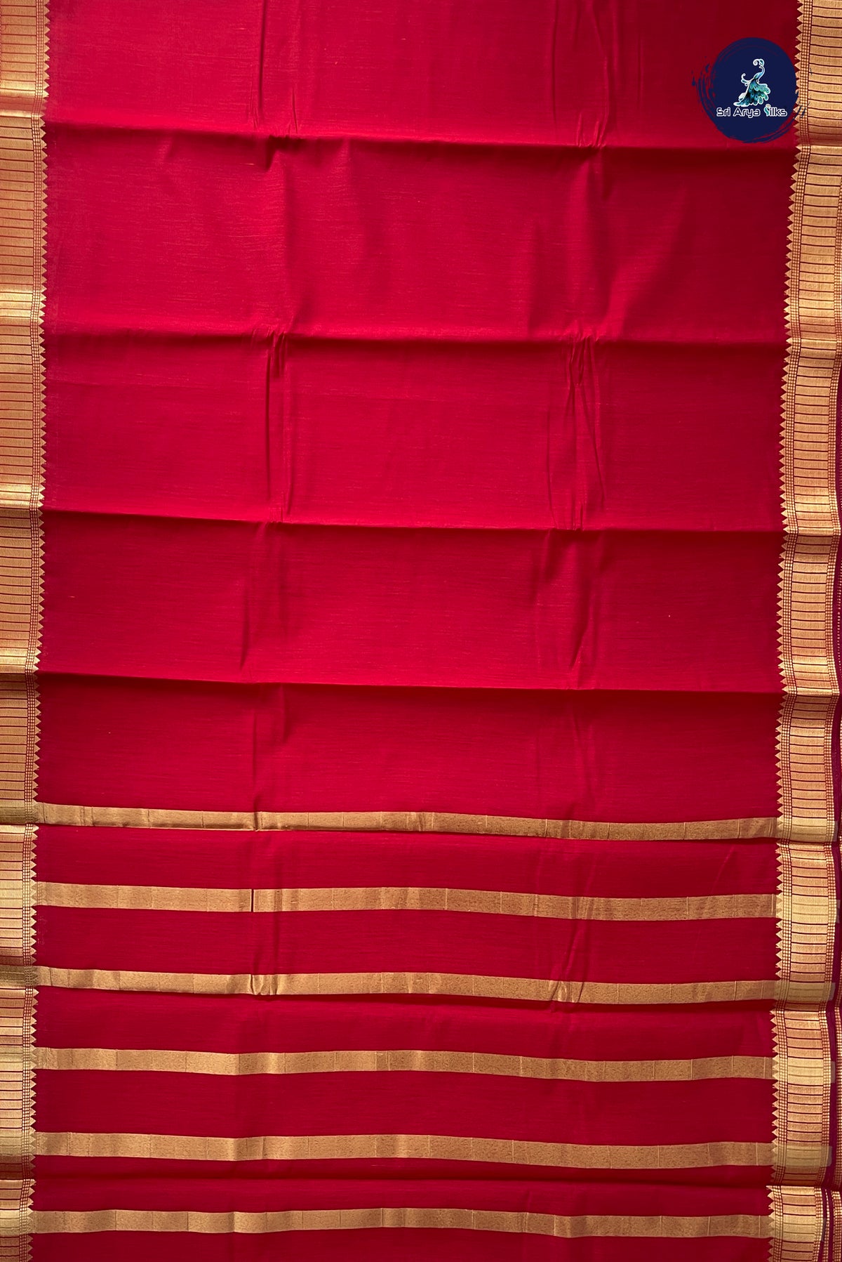 Maroon Budget Semi Silk Cotton Saree With Plain Pattern