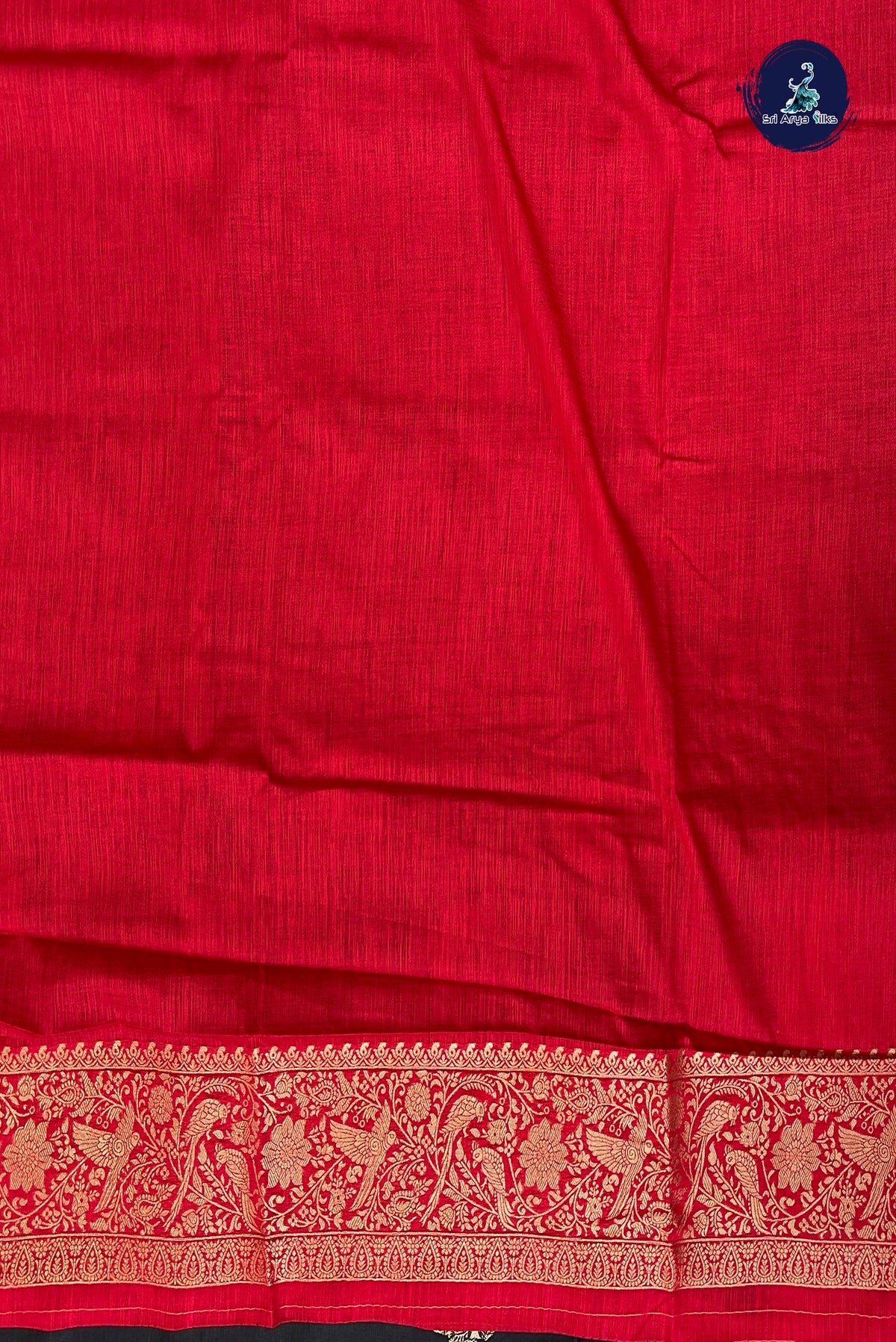 Black Semi Raw Silk Saree With Zari Buttas Pattern