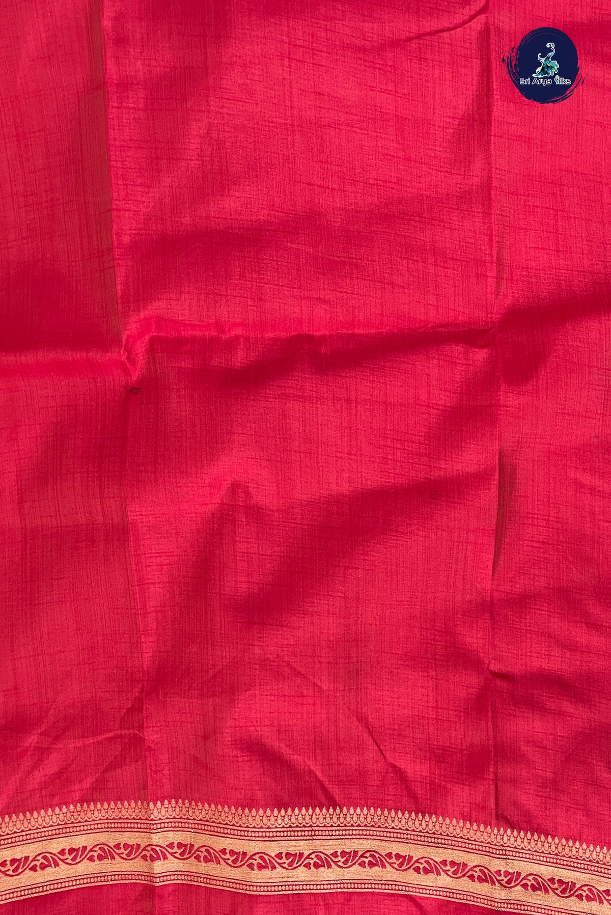Reddish Pink Semi Tussar Saree With Zari Buttas Pattern