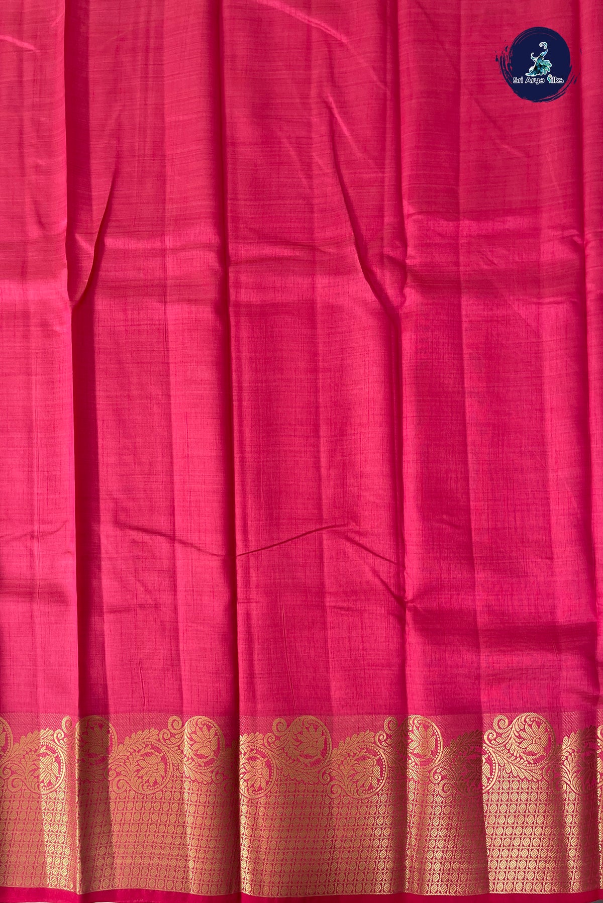 Pink Semi Tussar Saree With Plain Pattern