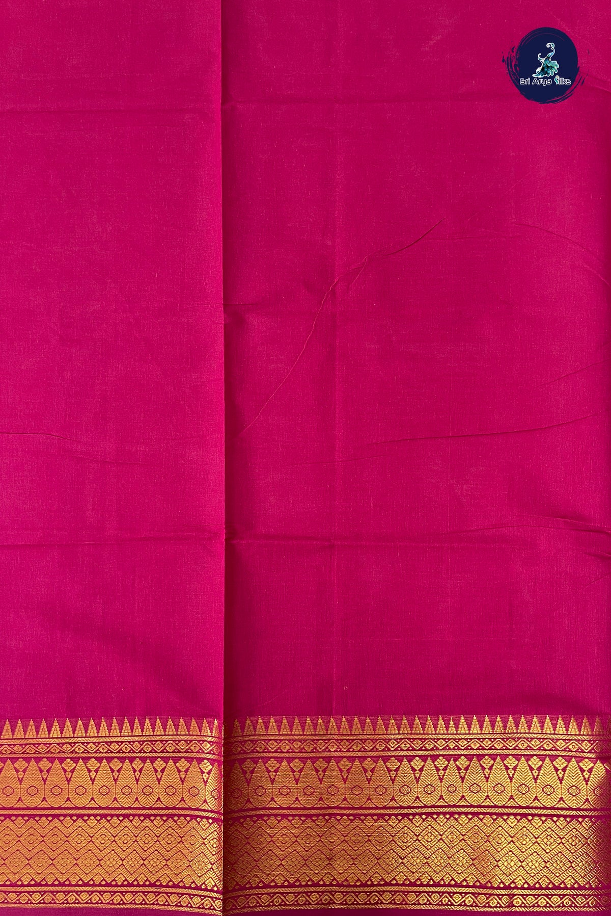 Magenta Kanchi Cotton Saree With Plain Pattern