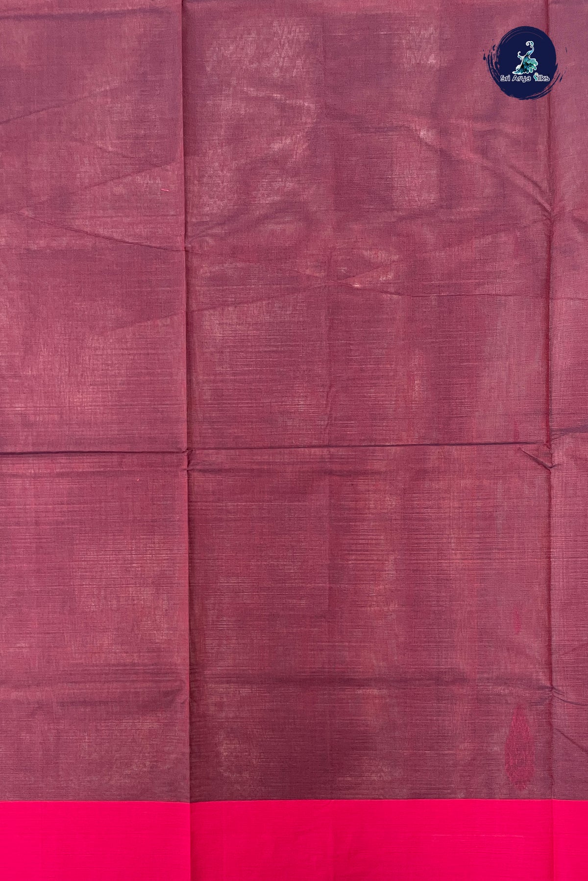Dark Plum Kanchi Cotton Saree With Buttas Pattern